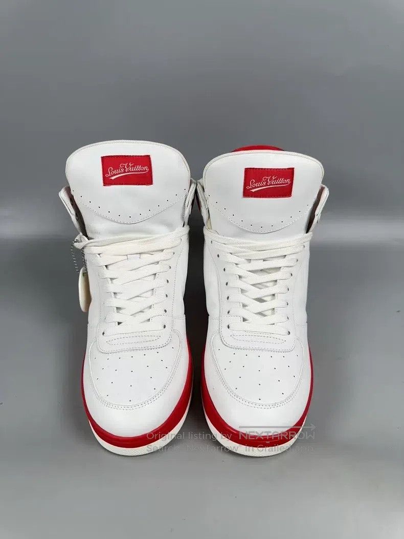 Louis Vuitton Louis Vuitton White and red high-top casual shoes Size US 7 / EU 40 - 2 Thumbnail