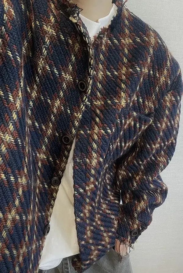 VIBE Vintage Street y2k Striped Plaid Loose Casual Jacket Coat Size US M / EU 48-50 / 2 - 2 Thumbnail