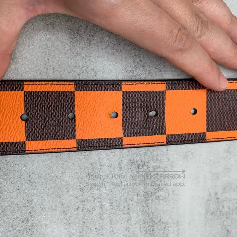 Louis Vuitton Louis Vuitton Orange checkerboard belt Size ONE SIZE - 7 Thumbnail