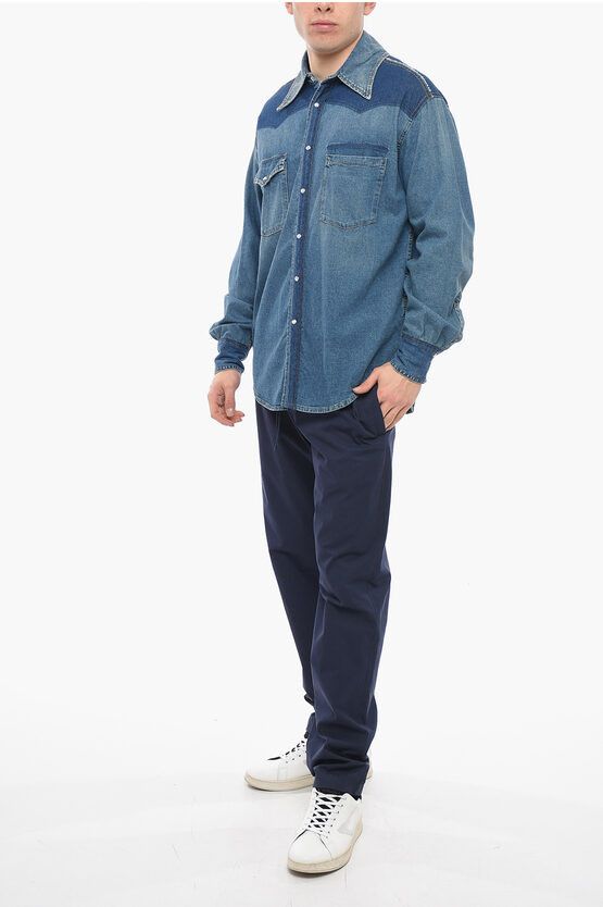 Maison Margiela o1y1124 Denim Shirt With Double Breast Pocket In Blue Size US M / EU 48-50 / 2 - 4 Thumbnail
