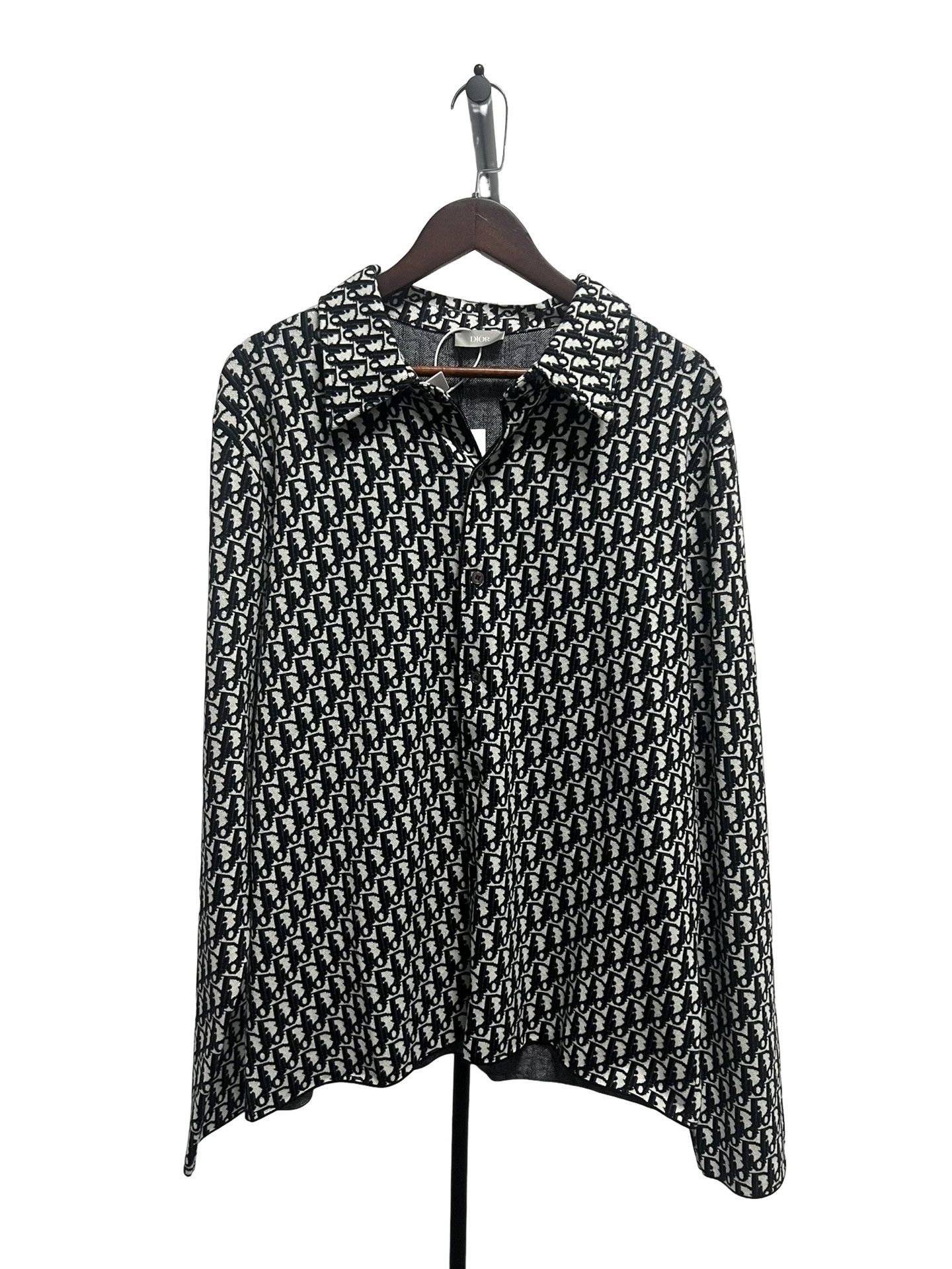 Dior Dior Oblique Monogram Jacquard Knit Shirt Size M Size US M / EU 48-50 / 2 - 1 Thumbnail