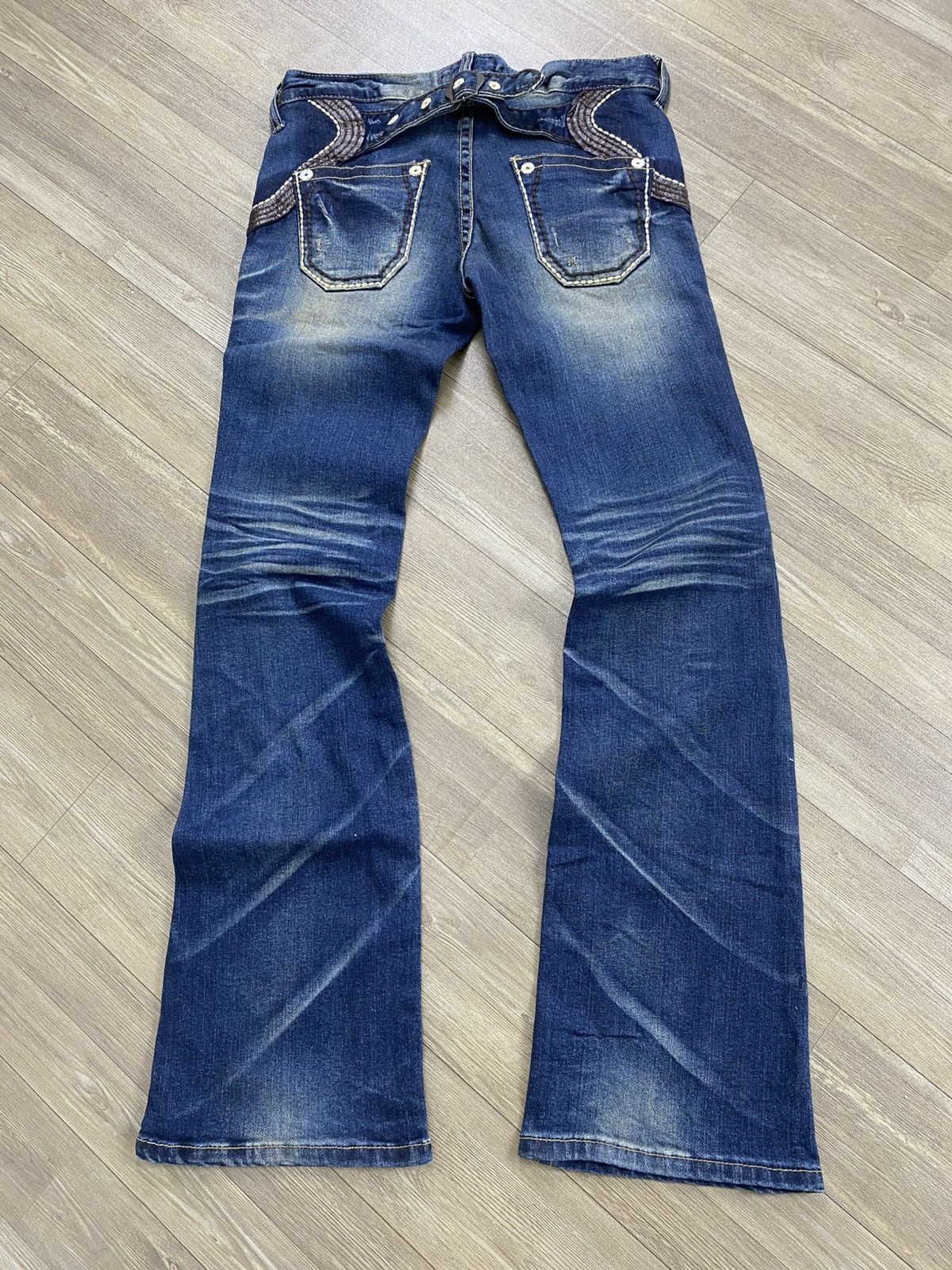 Le Grande Bleu (L.G.B.) 2000s Lolita Distressed Lgb Ifsixwasnine Style Flared Jeans Size US 30 / EU 46 - 19 Thumbnail