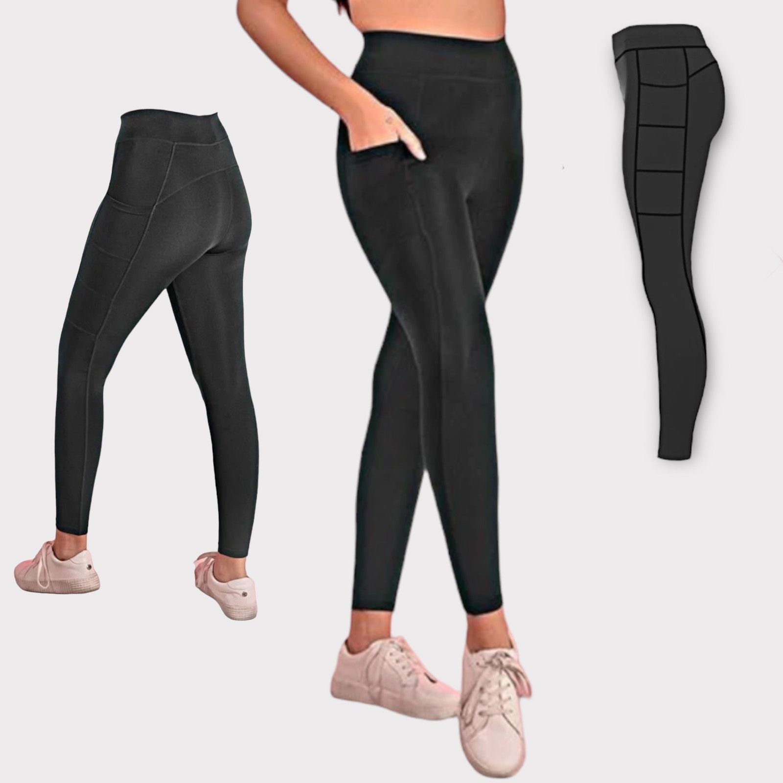 Macys Pocket Black Activewear Leggings | Medium Size 30" / US 8 / IT 44 - 1 Thumbnail