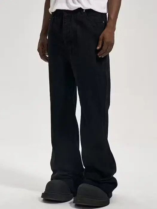 VIBE Black Chunky Flared Denim Jeans Size US 32 / EU 48 - 3 Thumbnail