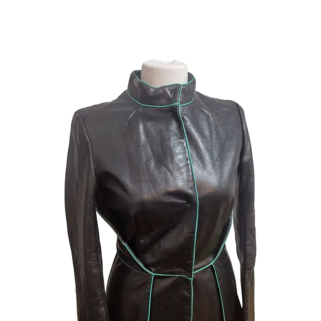 Other ARCHIVAL Vionnet Paris Structured Leather Jacket Peplum Size S / US 4 / IT 40 - 2 Thumbnail