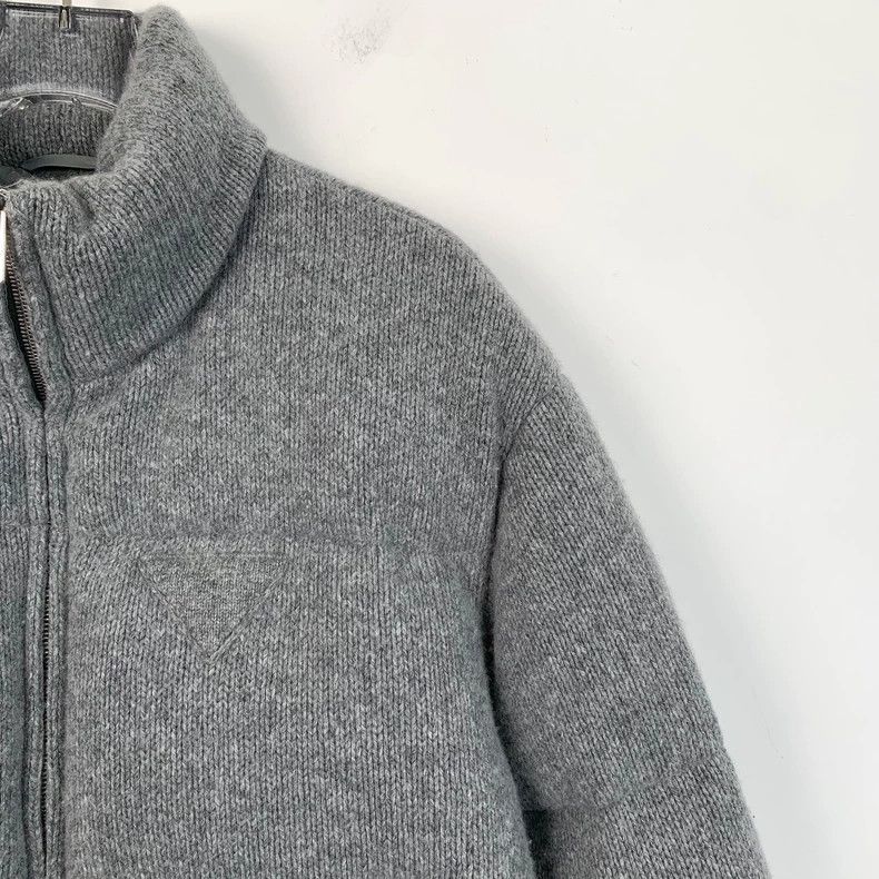 Prada Prada Gray sheep wool stand-up collar zipper down jacket 25 Size US XXS / EU 40 - 3 Thumbnail