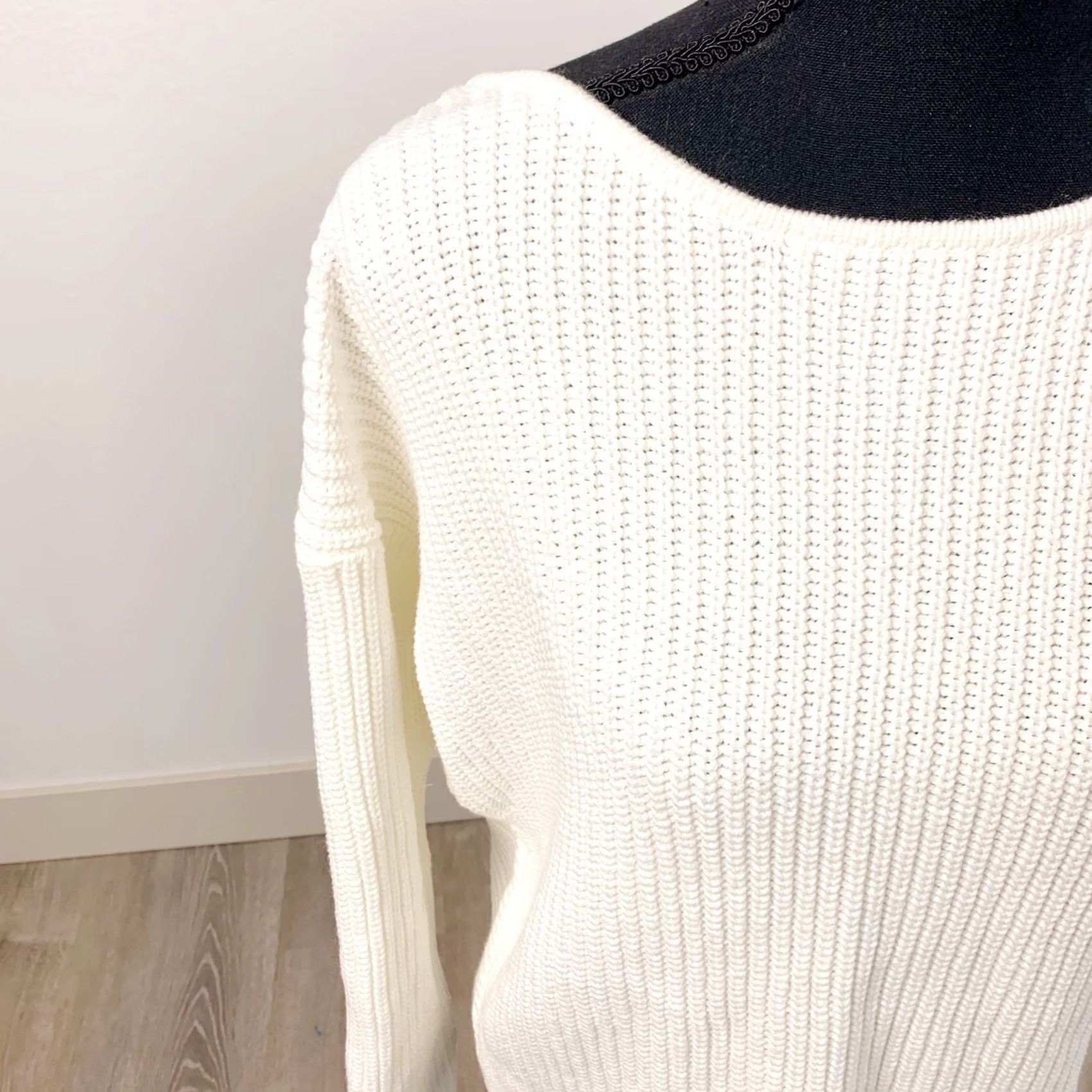 Vintage Roxy Sweater Shirt Woman Medium White Bamboo Bridge Cross Back Knit Long Sleeve Pullover NWT Size M / US 6-8 / IT 42-44 - 2 Thumbnail