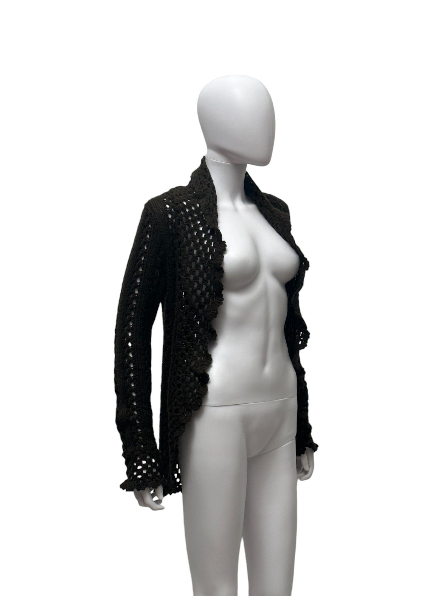 Jean Paul Gaultier Knitted Brown Cardigan Size ONE SIZE - 3 Thumbnail