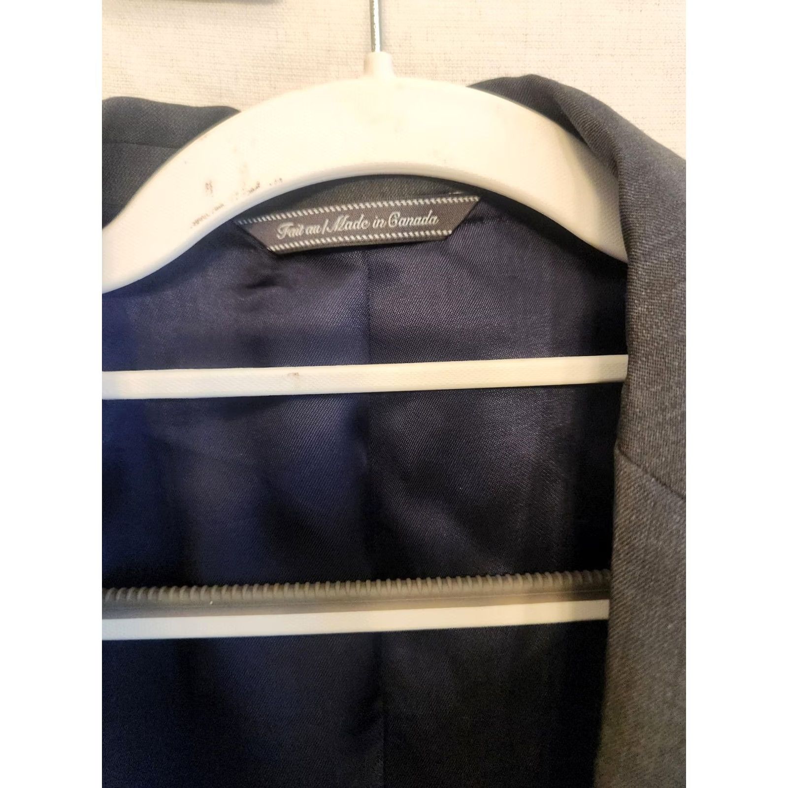 Jack Victor Jack Victor Suit Jacket Mens 44L Gray Wool 2 Button Long Made Canada Urban SPJ Size 44R - 2 Thumbnail