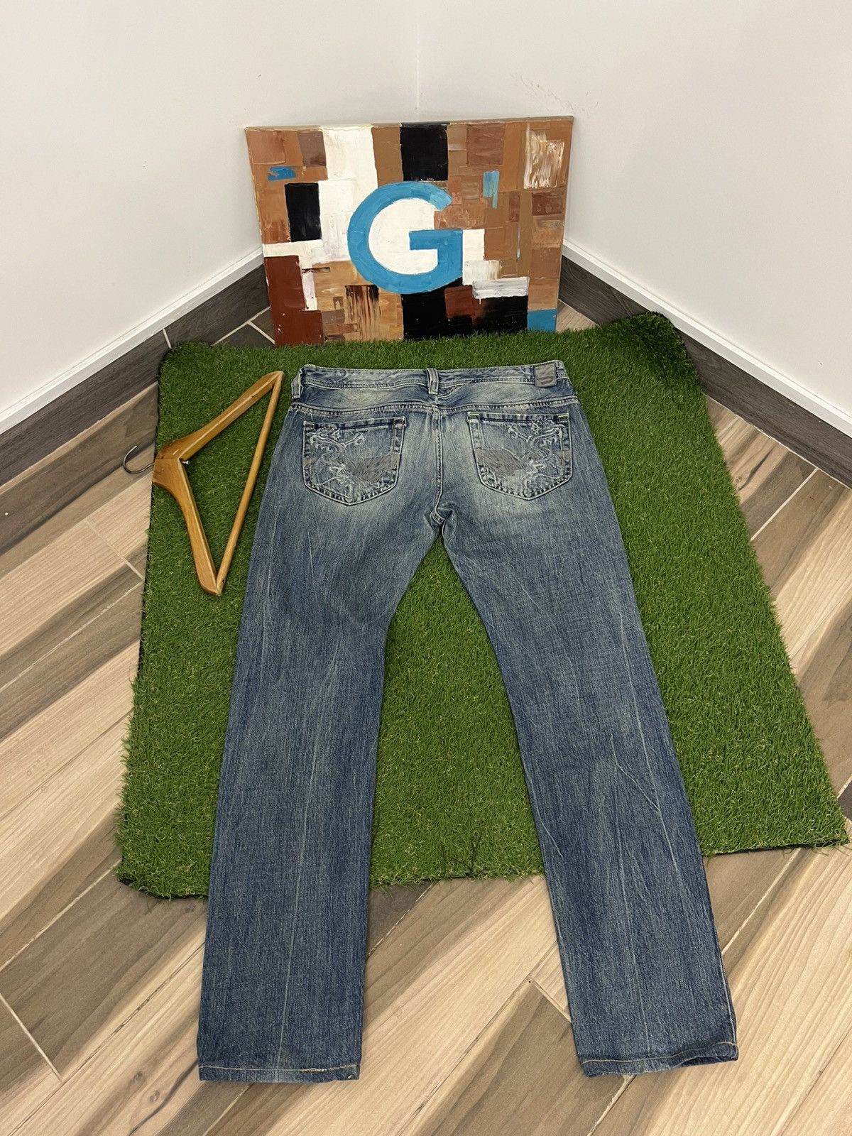 Diesel Diesel Viker Dragon Distressed Denim Light Blue Jeans Pants Size US 34 / EU 50 - 1 Thumbnail