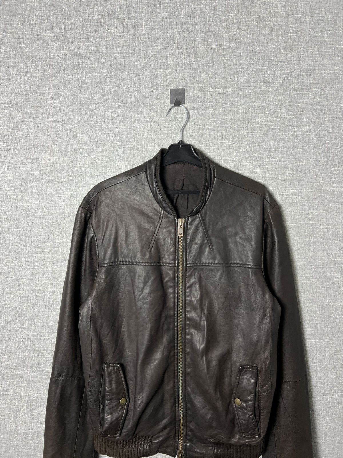Allsaints Vintage AllSaints Leather Brown Bomber Jacket Men’s Size M Size US M / EU 48-50 / 2 - 2 Thumbnail
