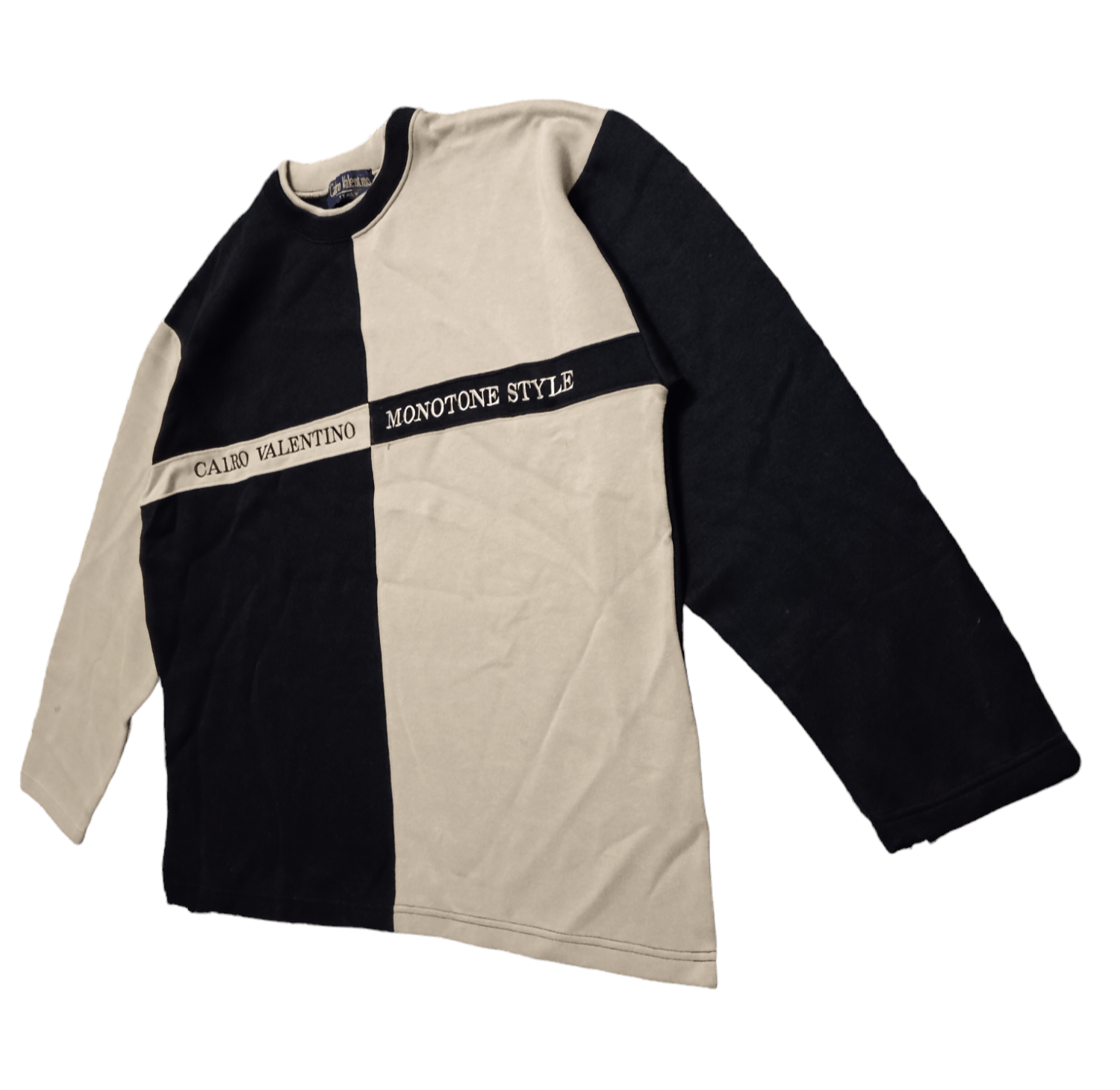 Valentino × Vintage Vintage 2-Tone Carlo Valentino Italy Big Logo Sweatshirt Size US L / EU 52-54 / 3 - 5 Thumbnail