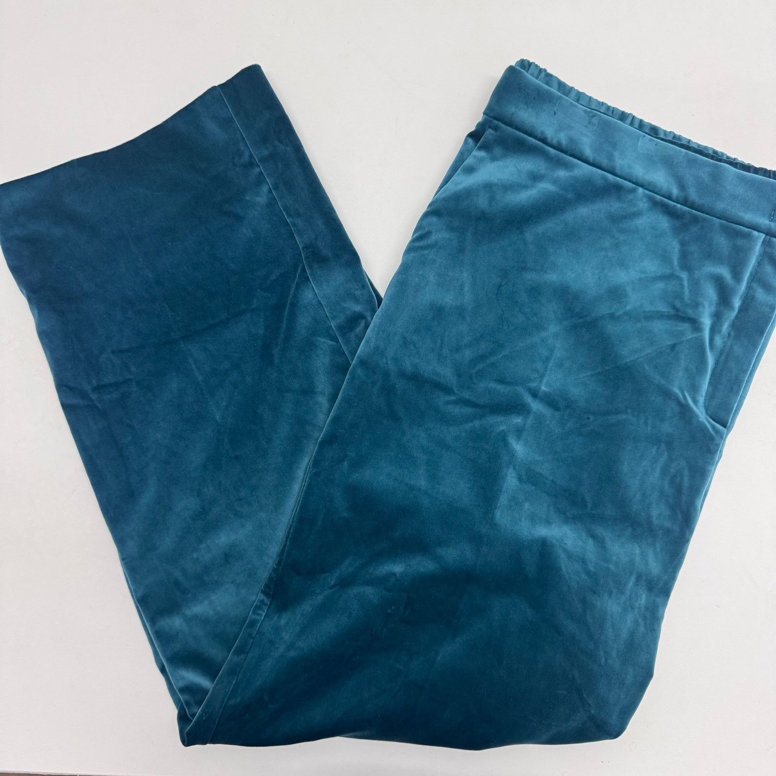 Marina Rinaldi Marina Rinaldi Rodolfo Blue Velvet Trousers Straight Leg 24 Size 24" / US 00 / IT 34 - 1 Thumbnail