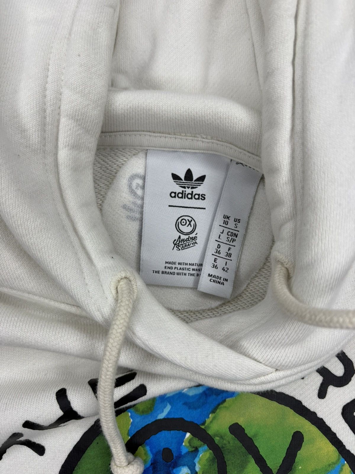 Adidas Adidas x Andre Saraiva ‘The World Needs Love’ Cropped Hoodie Size S / US 4 / IT 40 - 7 Thumbnail
