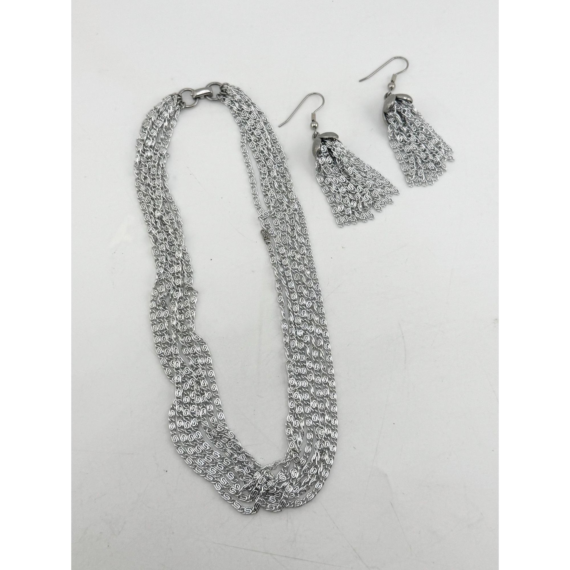 Vintage Vintage Sarah Coventry silver multi chain necklace & earring Size ONE SIZE - 7 Thumbnail
