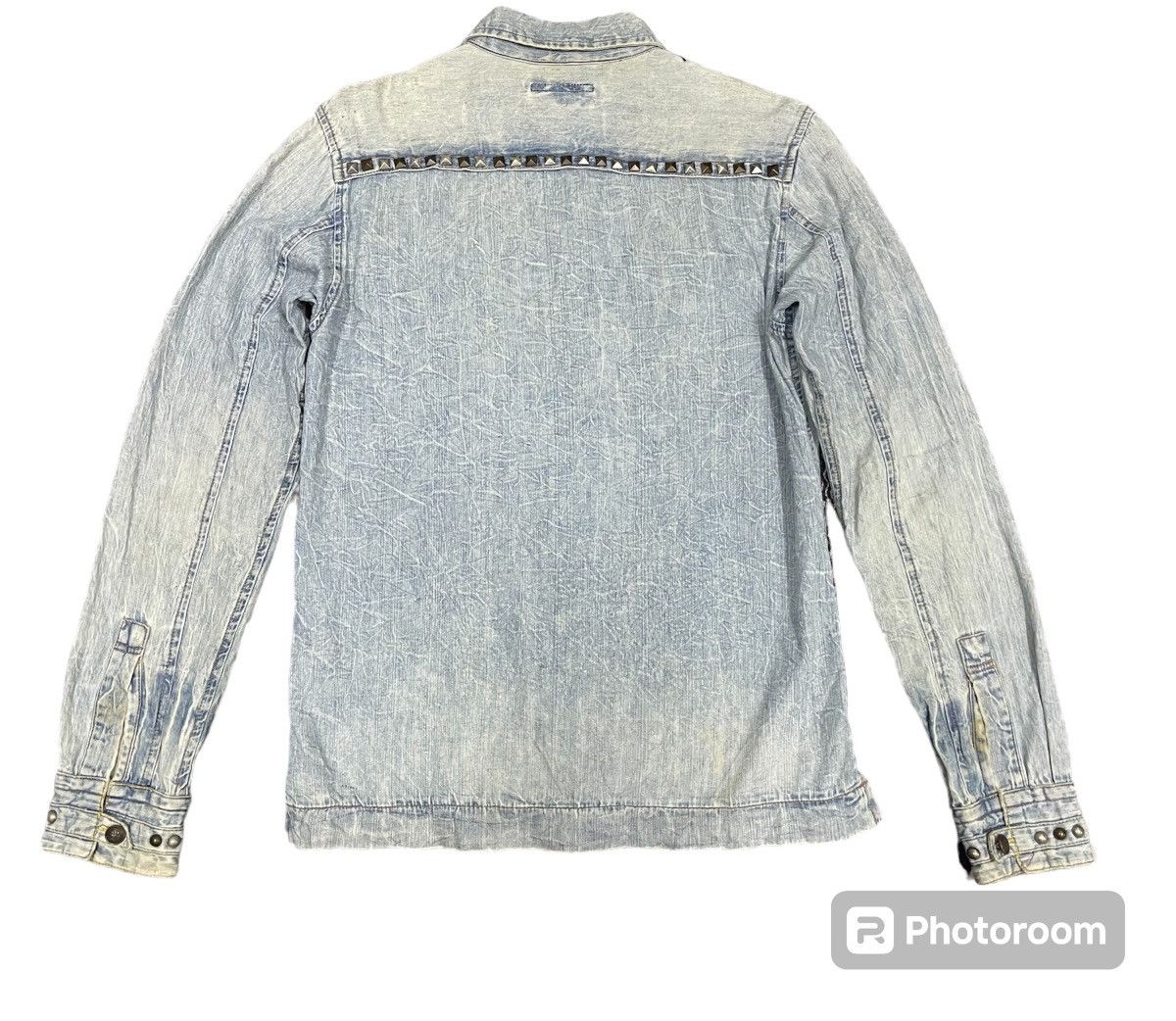 Japanese Brand 2000s KMRII INSPIRED STUDDED DENIM BUTTON UP DISTRESSED Size US S / EU 44-46 / 1 - 3 Thumbnail