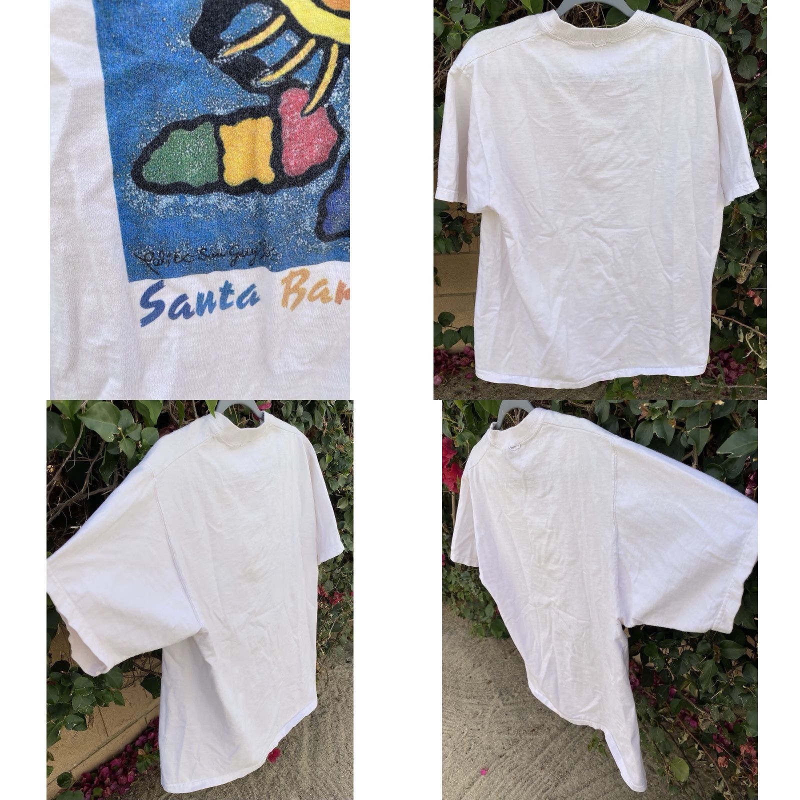 Vintage VINTAGE Summer Solstice Celebration Santa Barbara 1997 T Shirt Single Stitch Worn 1990s XL White Cotton 90s California Mens Shirts Size US XL / EU 56 / 4 - 8 Thumbnail