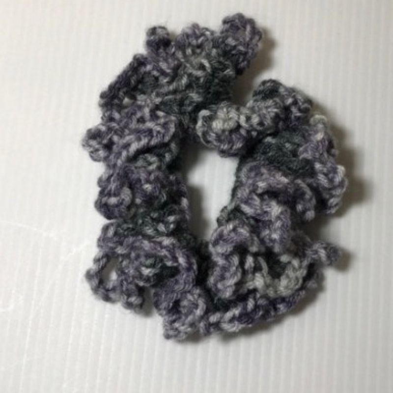 Handmade NWT Purple Gray Handmade Crocheted Hair Scrunchie by Dawny Size ONE SIZE - 3 Thumbnail