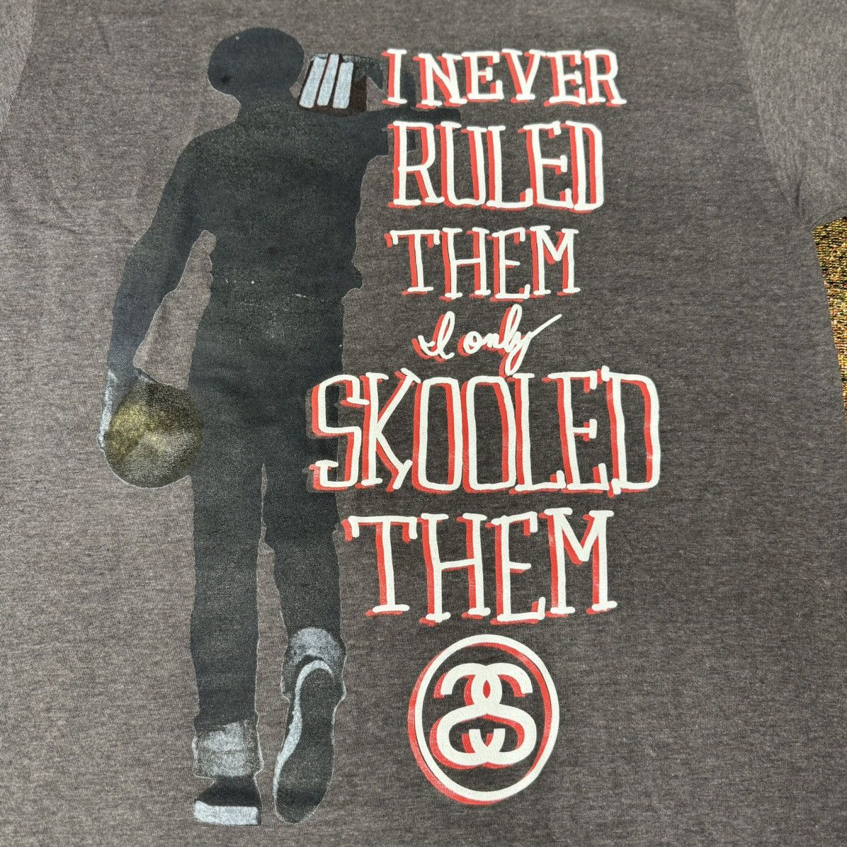 Stussy × Vintage STUSSY I NEVER RULED THEM I ONLY SKOOLED EM TEE GREY Size US L / EU 52-54 / 3 - 2 Thumbnail