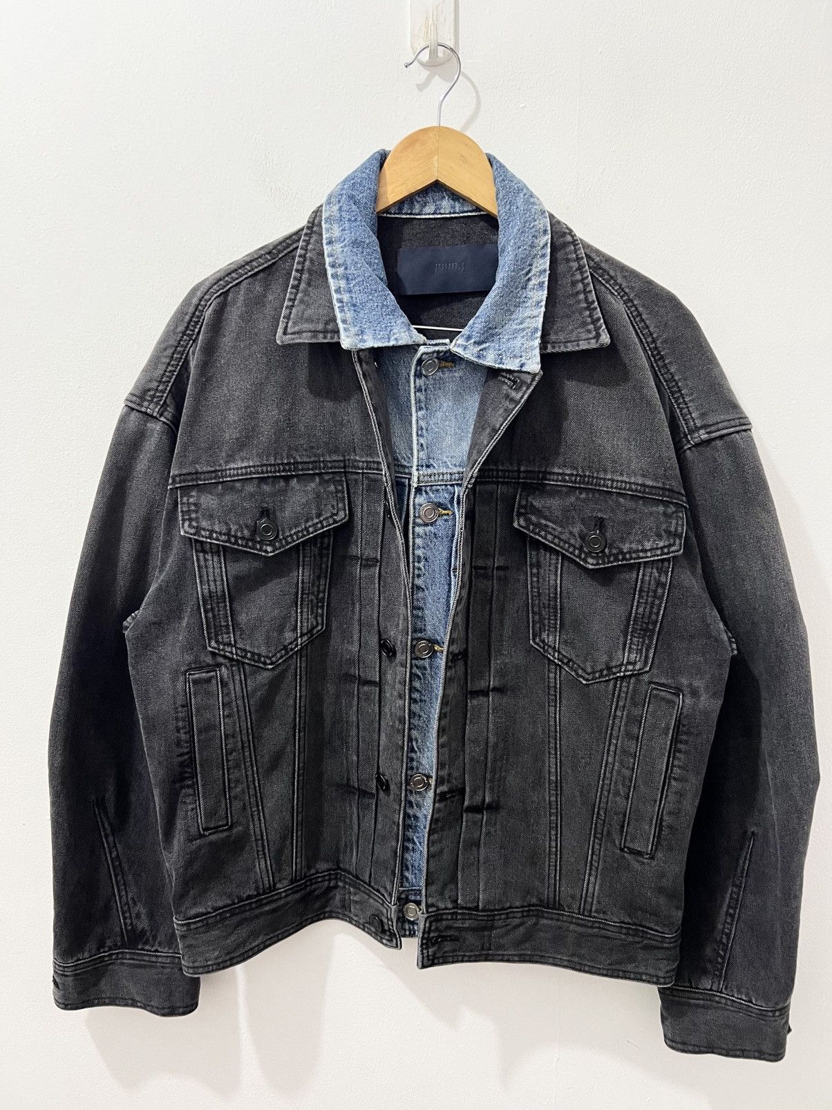 Juun.J Juun. J - S/S21 Layered Double Denim Trucker Jacket Size US S / EU 44-46 / 1 - 4 Thumbnail