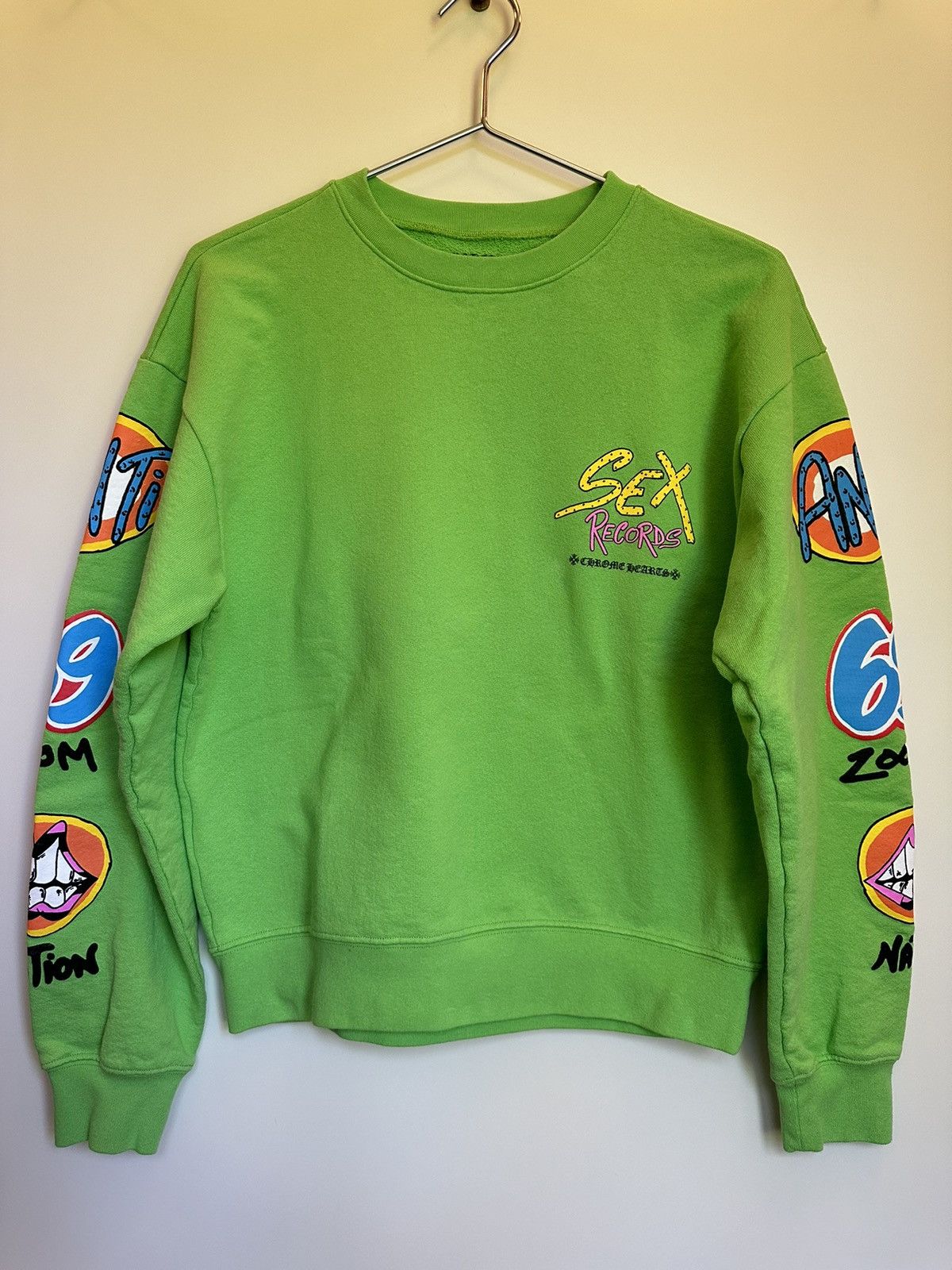Chrome Hearts Matty Boy Sex Records Slime Green Crewneck