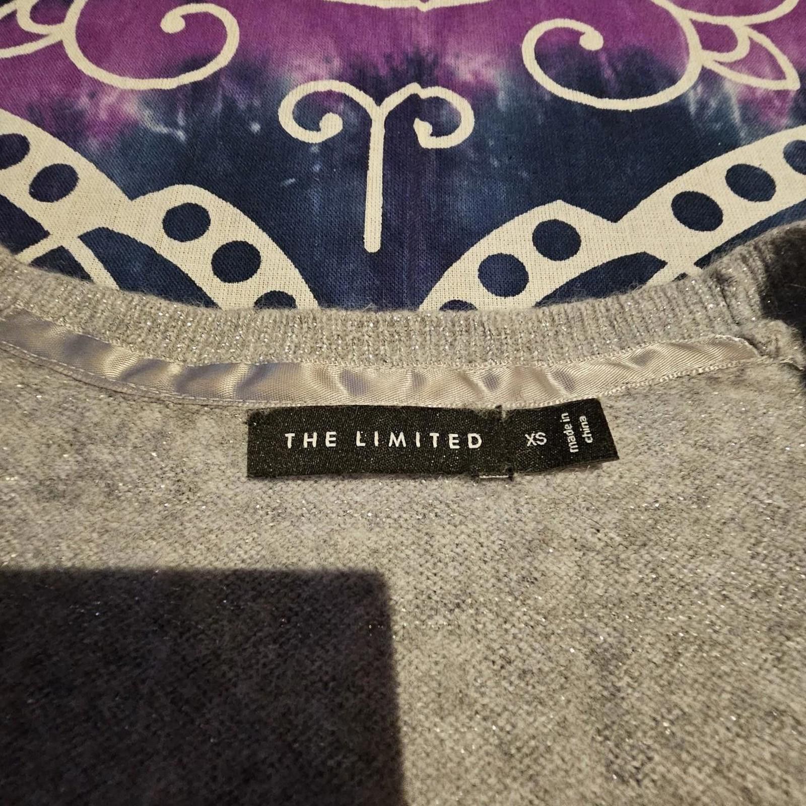 Designer THE LIMITED Women's Silver Cardigan Size XS / US 0-2 / IT 36-38 - 6 Thumbnail