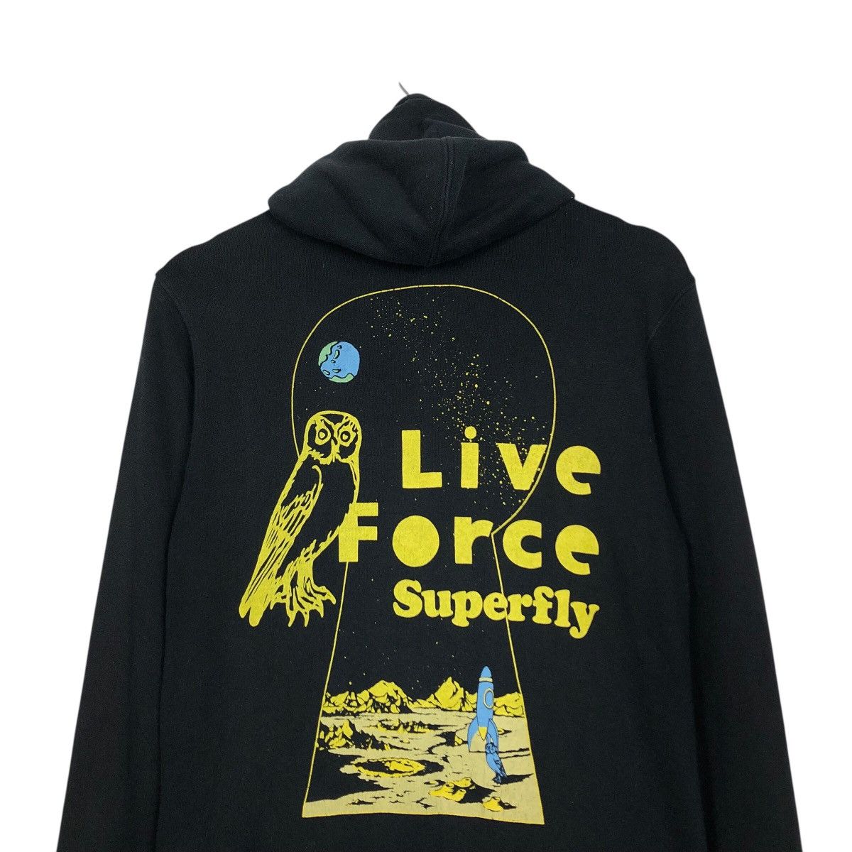 Japanese Brand Superfly Owl “Live Force” Keyhole Graphic Hoodie – Black Size US S / EU 44-46 / 1 - 10 Thumbnail