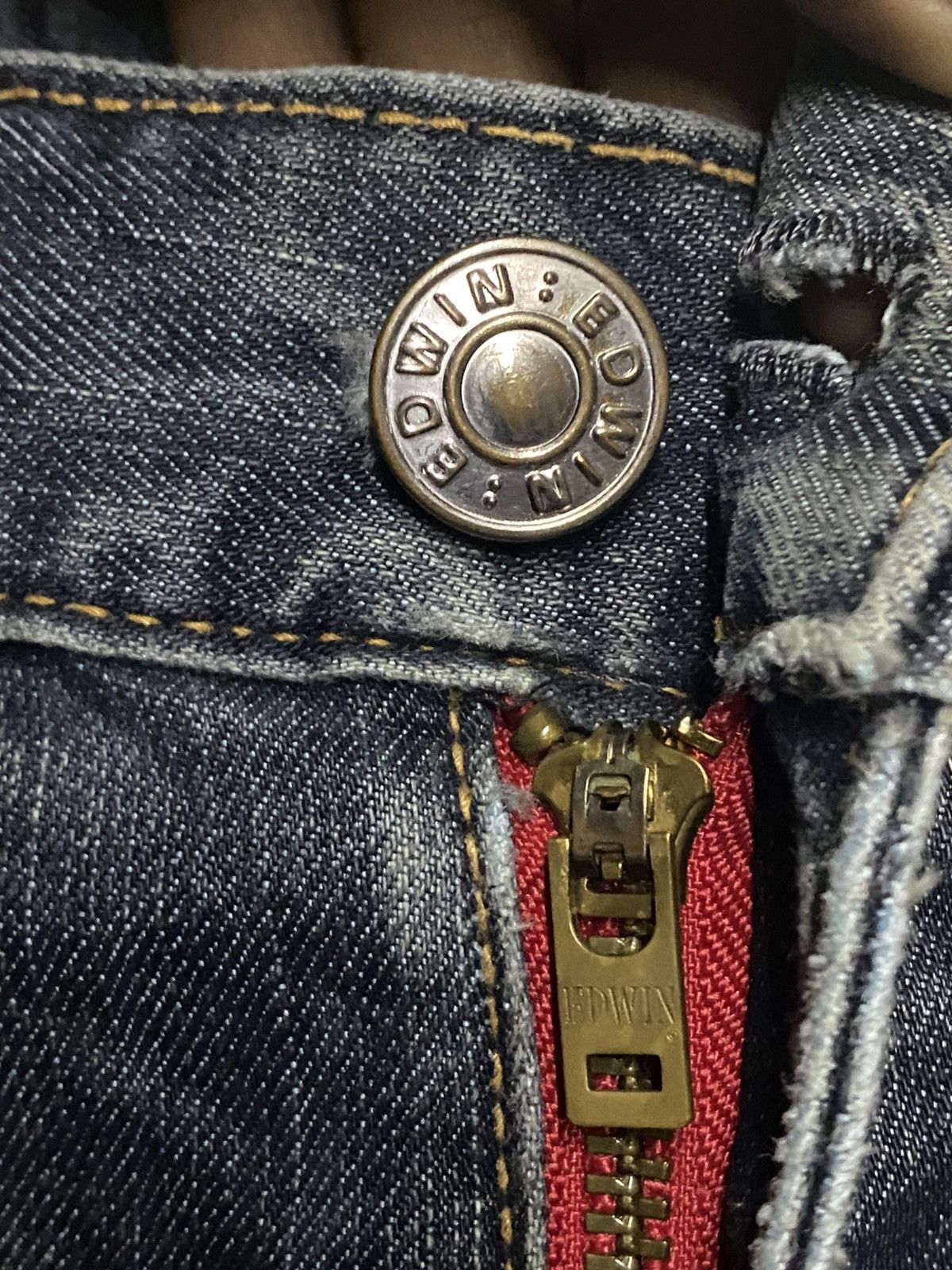 If Six Was Nine Vintage Edwin 503 Blue Trip Flare Bootcut Jeans Size US 30 / EU 46 - 10 Thumbnail