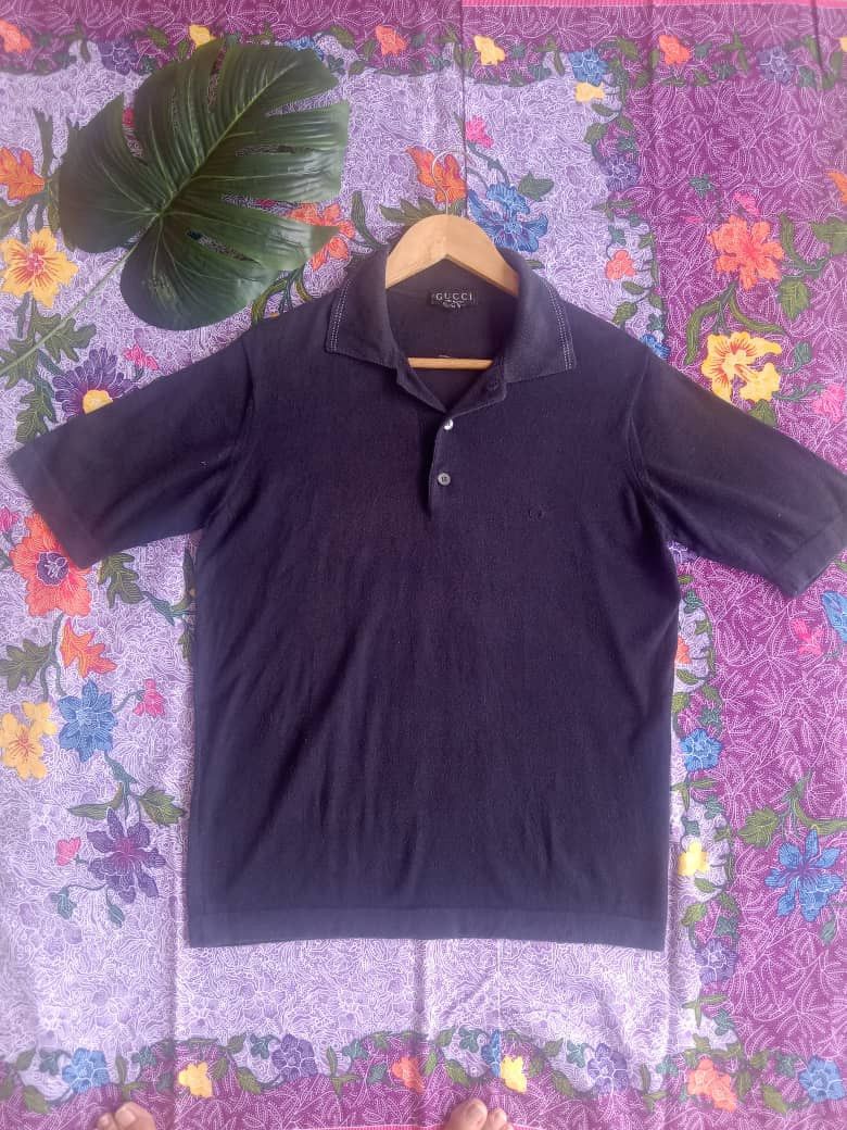 Other 🚨Archive 1970s Gucci Logo Polo Shirt RARE Single stitch 🚨 Size US L / EU 52-54 / 3 - 1 Thumbnail