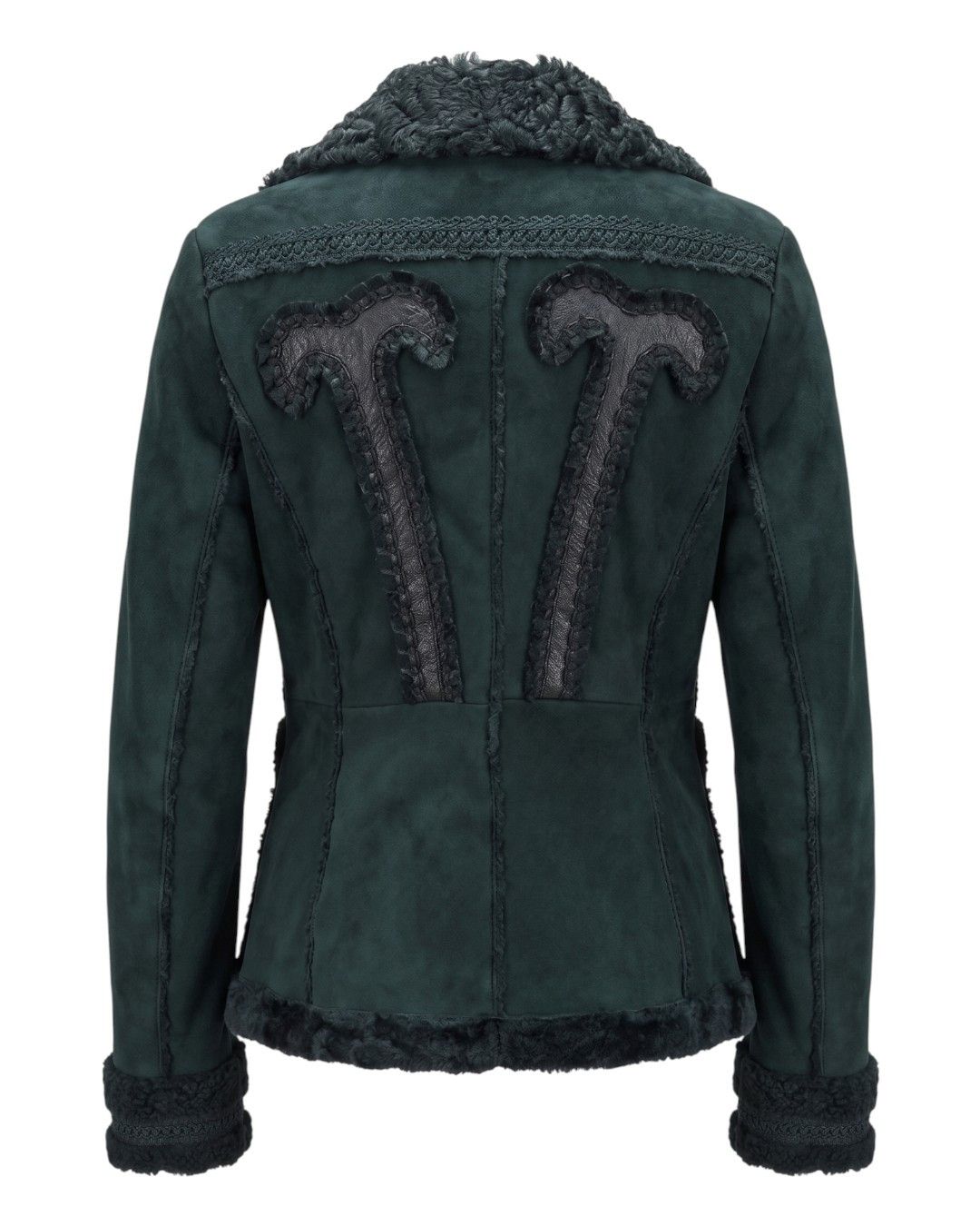 Roberto Cavalli SHEARLING SUEDE LEATHER COAT JACKET Size M / US 6-8 / IT 42-44 - 2 Thumbnail