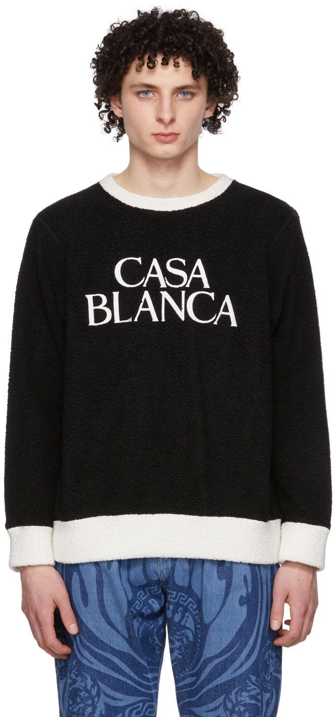 Casablanca Black and White Fleece Logo Sweatshirt Size US XS / EU 42 / 0 - 2 Thumbnail