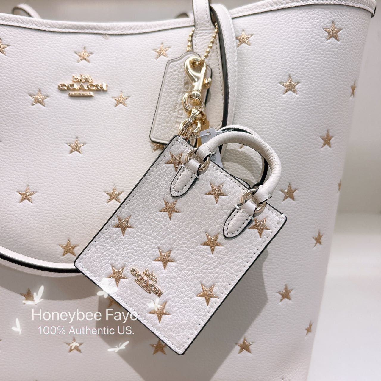 Coach North/South Mini Tote Bag Charm With Star Print CX074 Size ONE SIZE - 3 Thumbnail