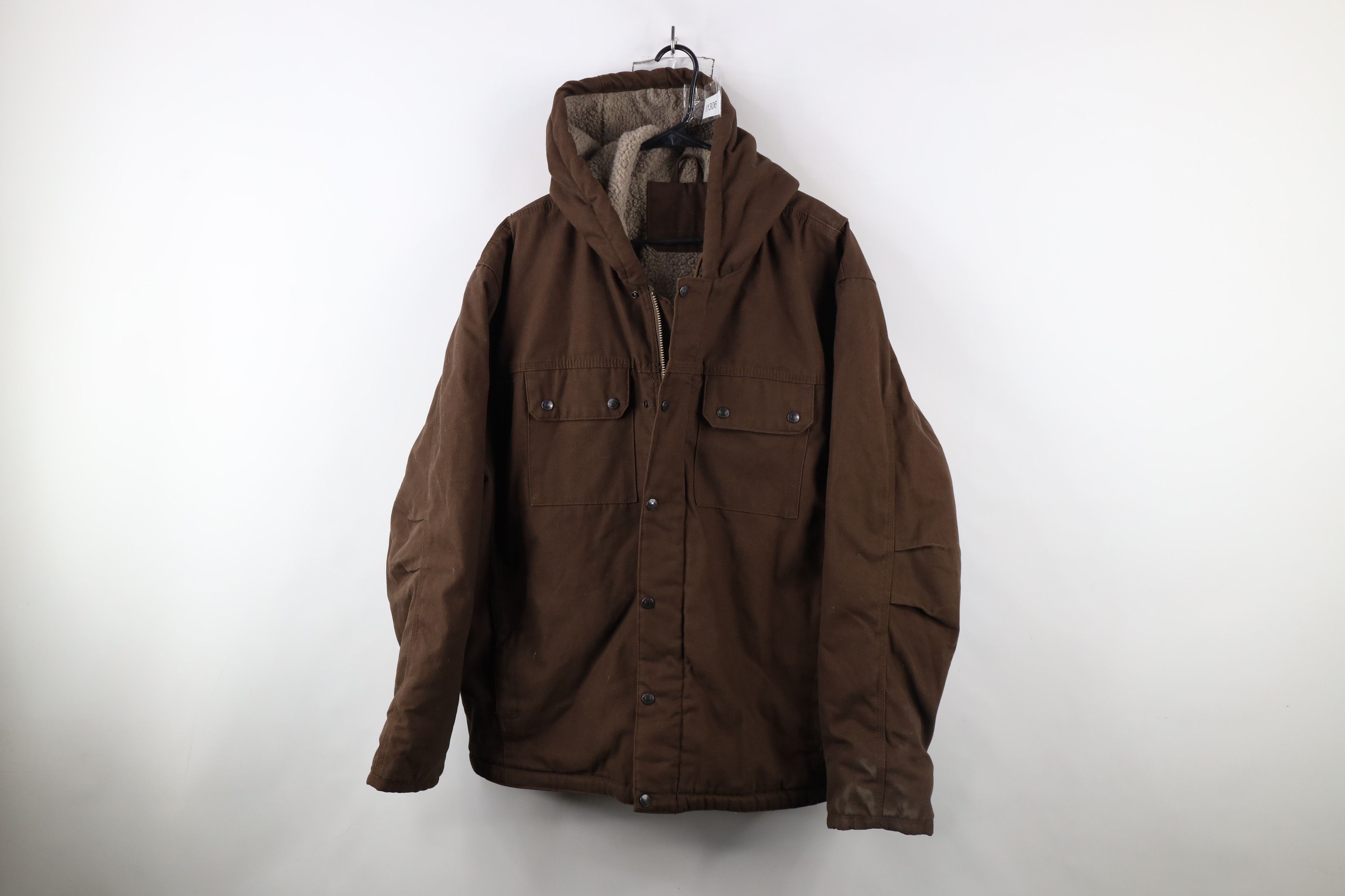 Vintage Vintage Y2K Streetwear Fleece Lined Canvas Hooded Jacket Size US XXL / EU 58 / 5 - 1 Thumbnail