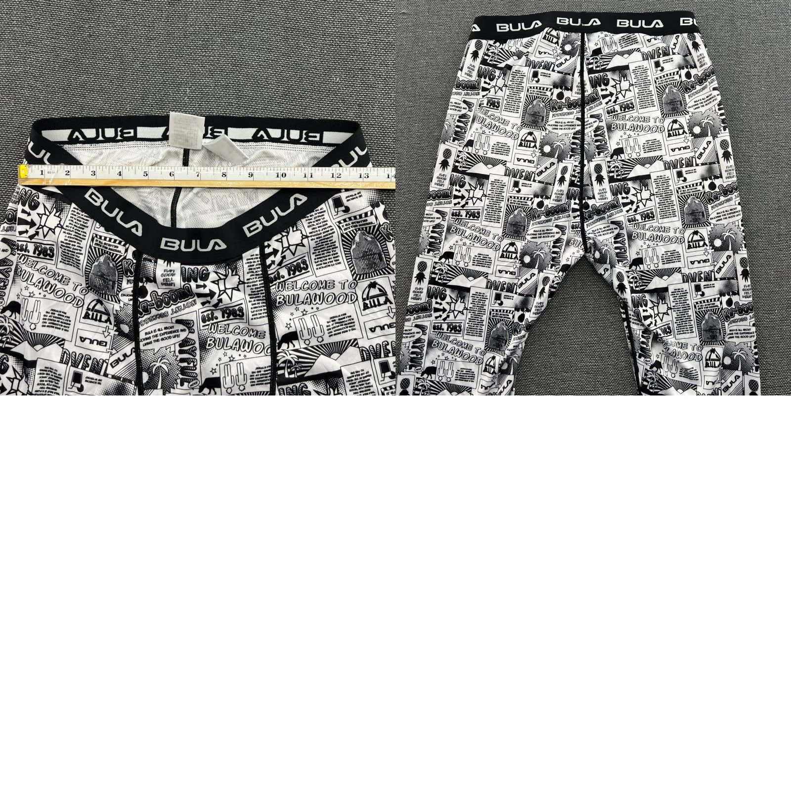Vintage BULA Base Layer Pants Mens Medium Outdoor Sports Hiking Thermal White Black Track Pants Athletic Activewear Clothing Unisex Adults Mens Size US 31 - 9 Thumbnail