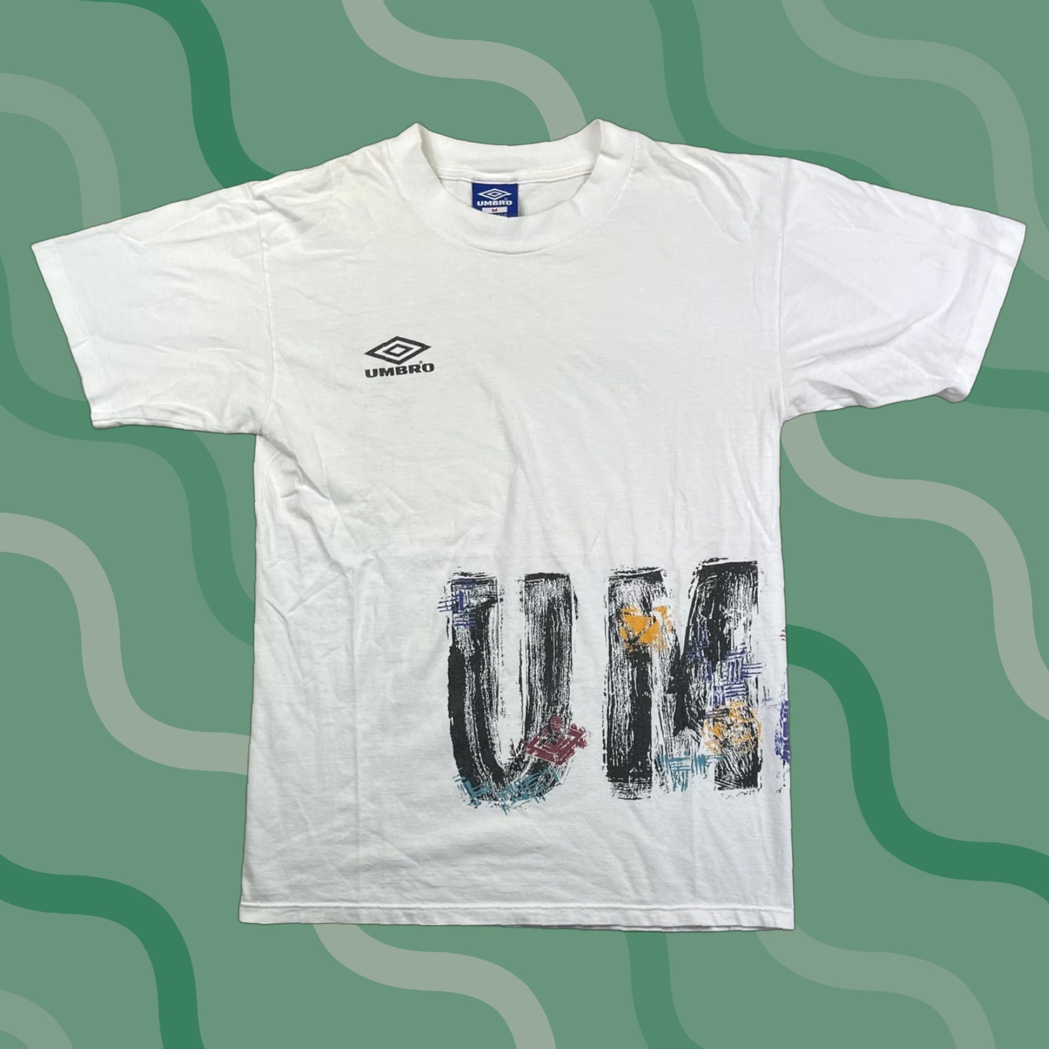 Umbro VINTAGE Umbro T-Shirt Shirt Mens White 90s Logo Single Stitch Sz M 1990s USA Made Size US M / EU 48-50 / 2 - 1 Thumbnail