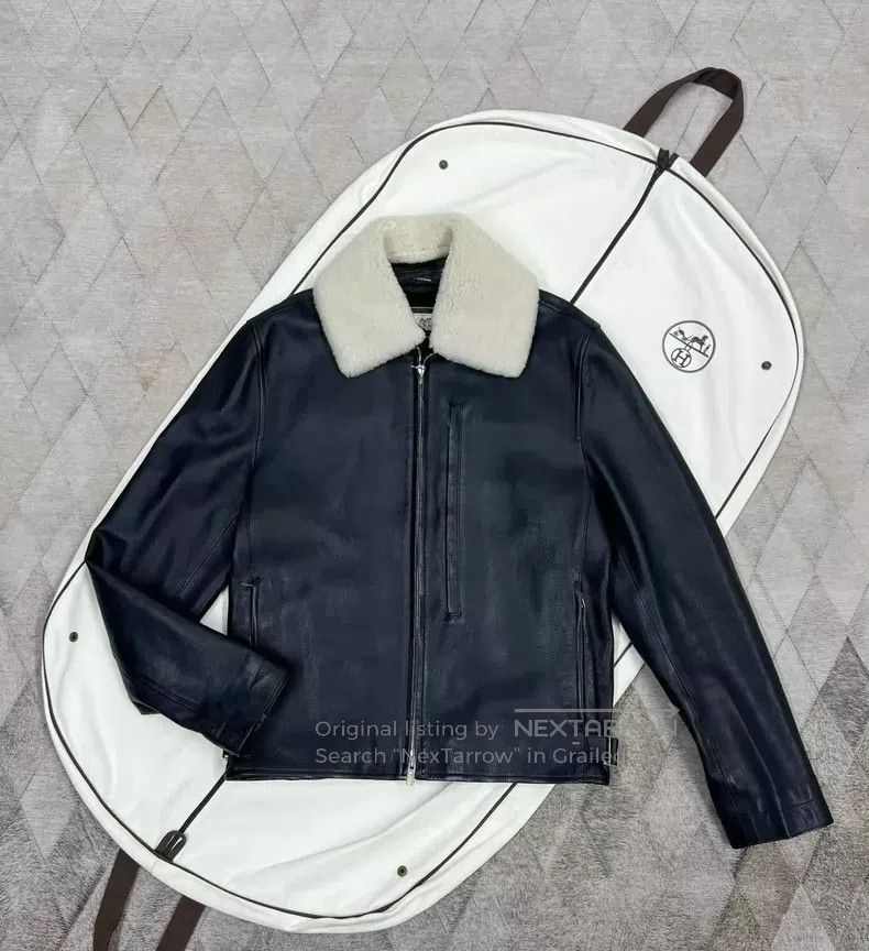 Hermes Hermes Fur Collar Pilot Leather Jacket Size US M / EU 48-50 / 2 - 1 Thumbnail
