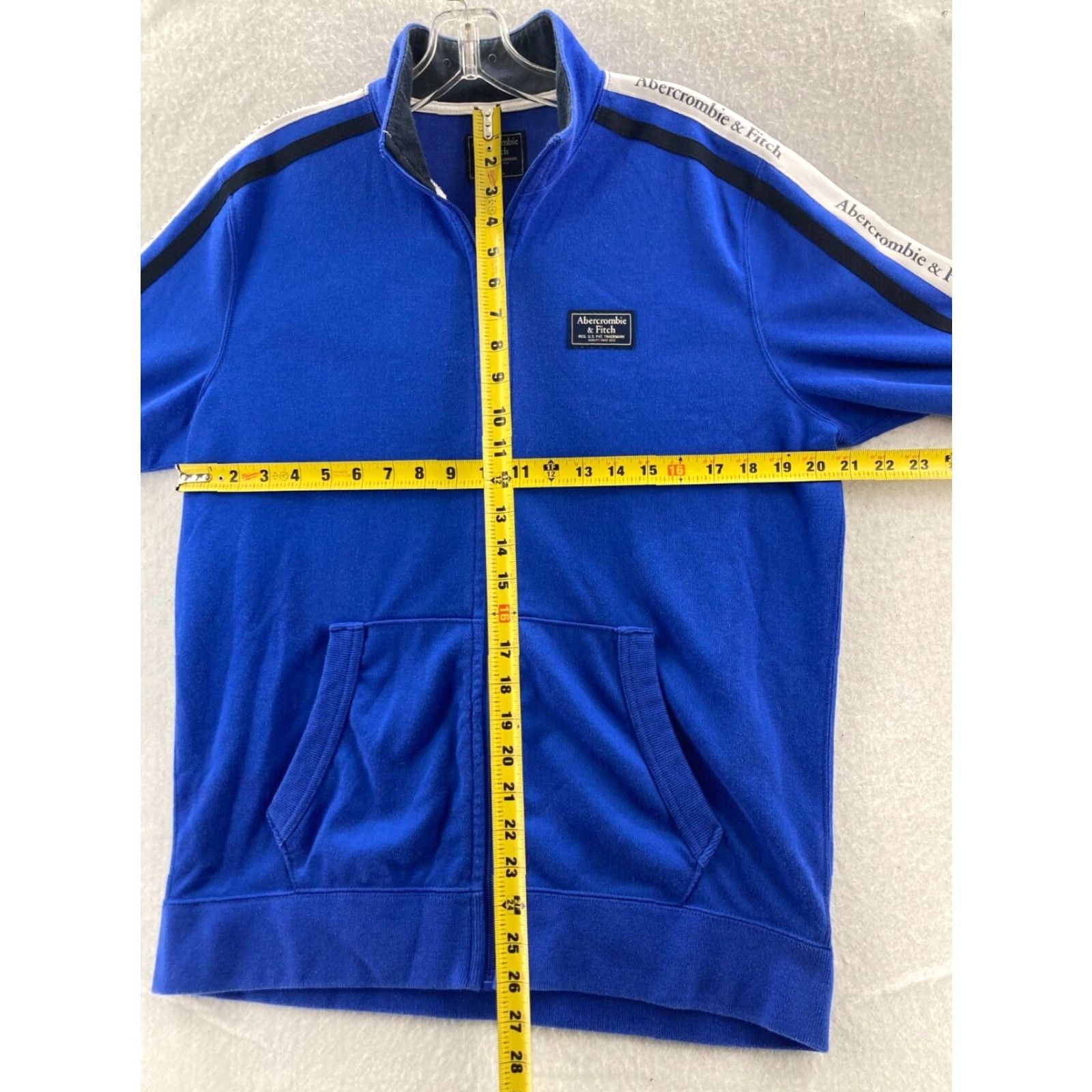 Abercrombie & Fitch Abercrombie & Fitch Jacket Mens Large Blue Full Zip Bomber Fleece Pockets Zip Size US L / EU 52-54 / 3 - 6 Thumbnail