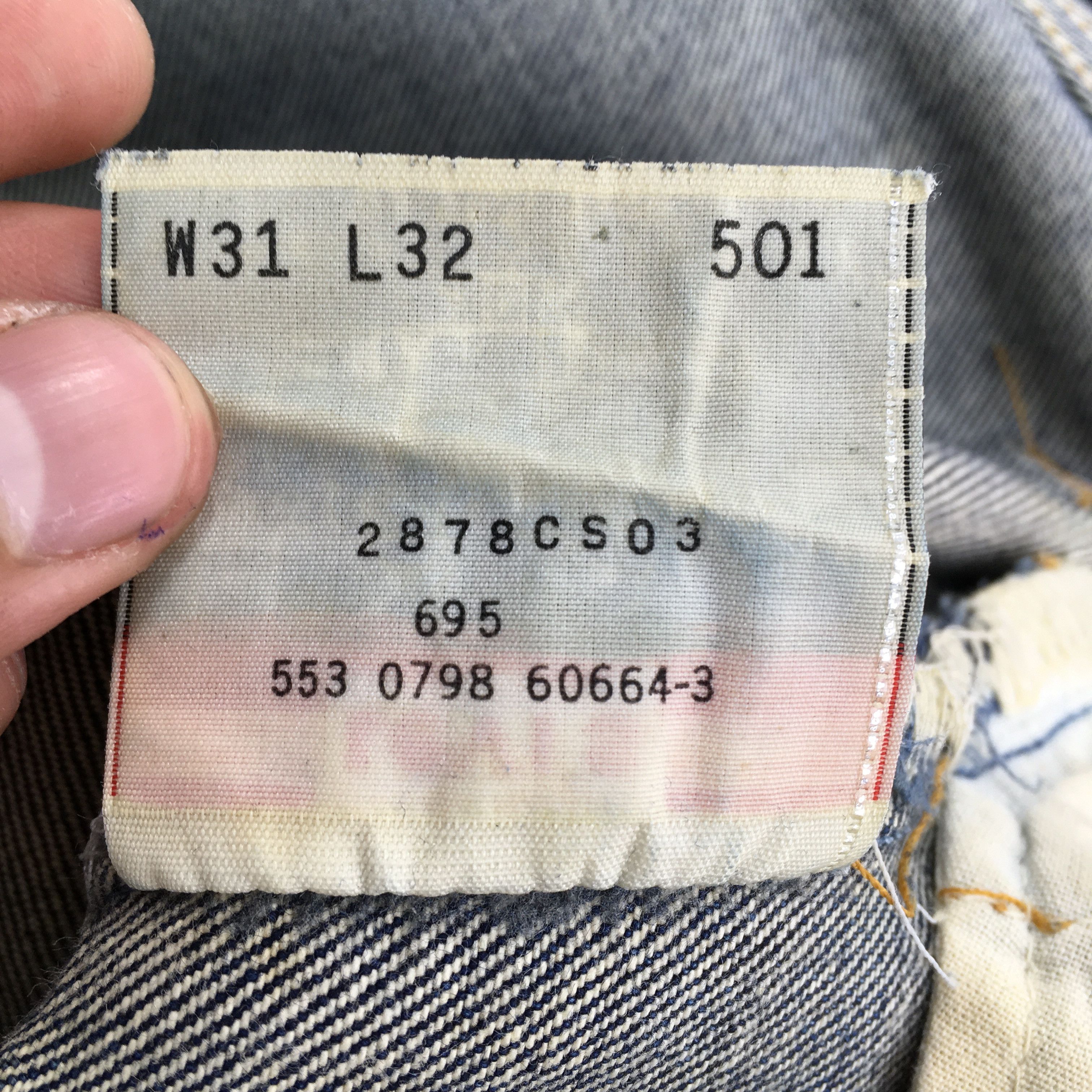 Levi's Size 31x29 Vintage 90s Levi's 501 Faded Blue Jeans S1072 Size US 31 - 14 Thumbnail