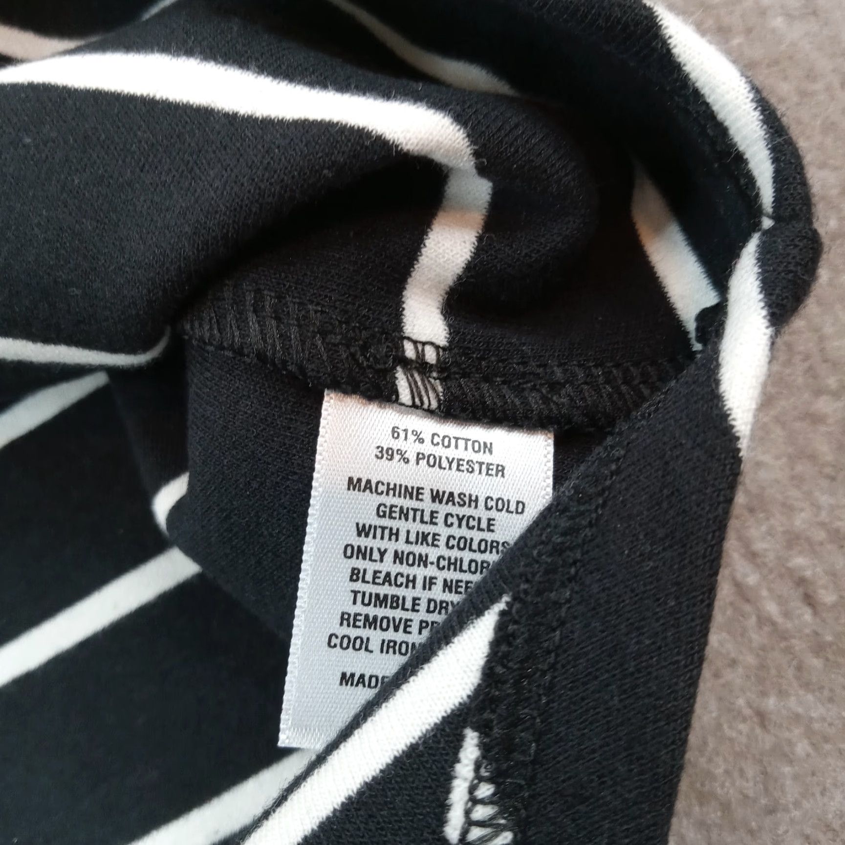 Vintage Crown & Ivy Top Women Petite Medium Black White Striped Oversized Polo Shirt Size M / US 6-8 / IT 42-44 - 7 Thumbnail