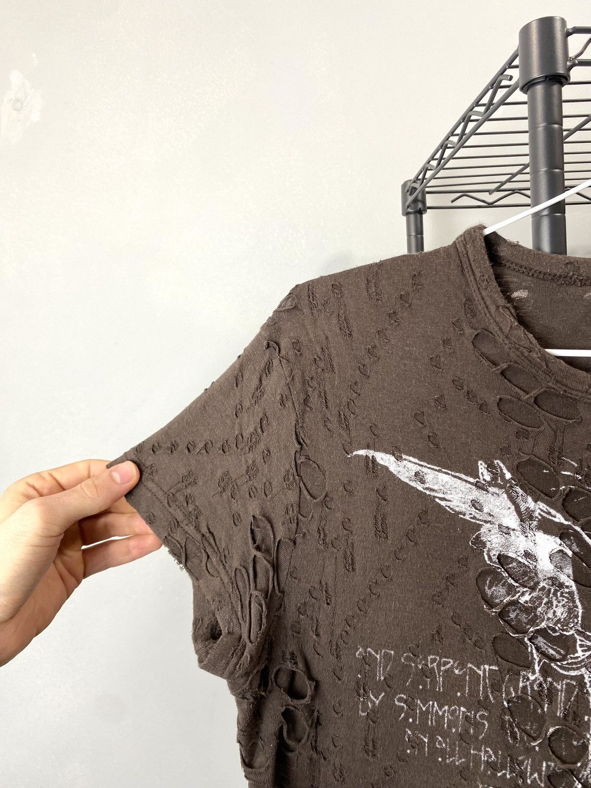 Hysteric Glamour Vintage Y2K Abstract Angel Mesh Printed T Shirt Size M / US 6-8 / IT 42-44 - 5 Thumbnail