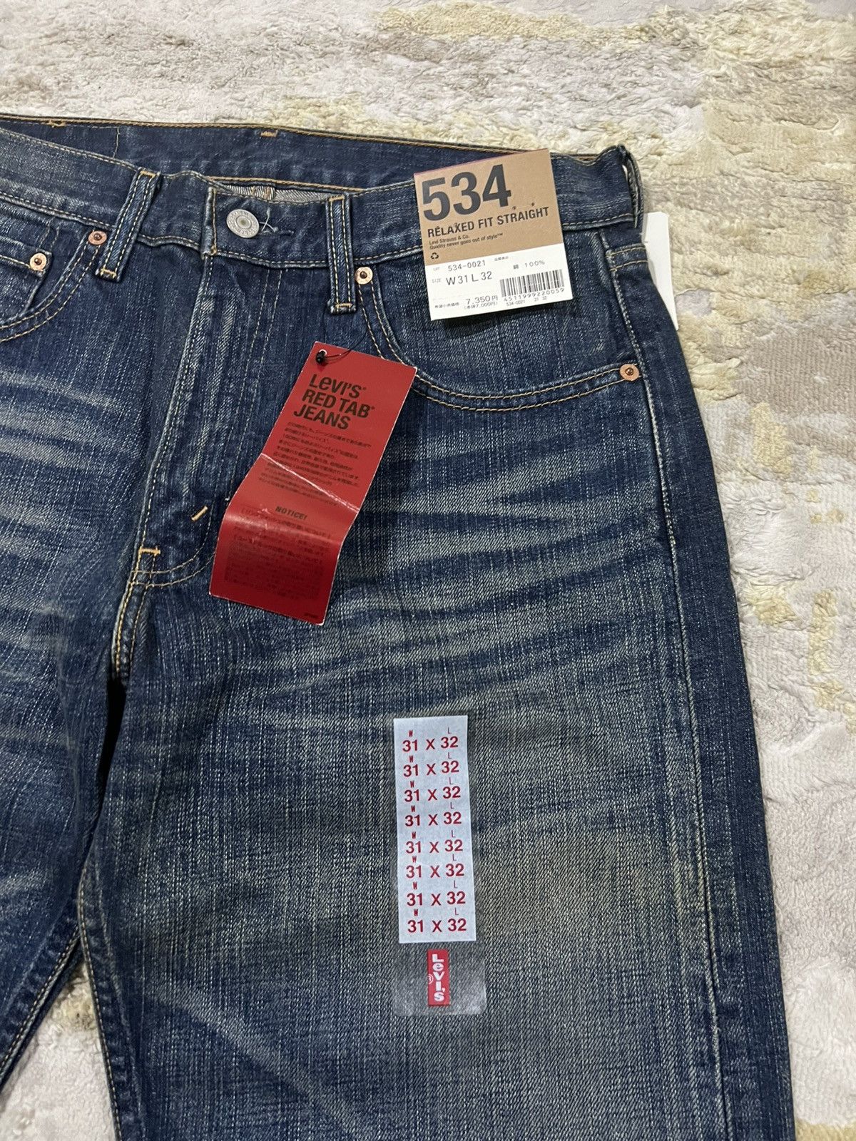 Levi's NWT LEVIS 534 Japan Relaxed Fit Straight Denim Red Tab Jeans Size US 31 - 7 Thumbnail
