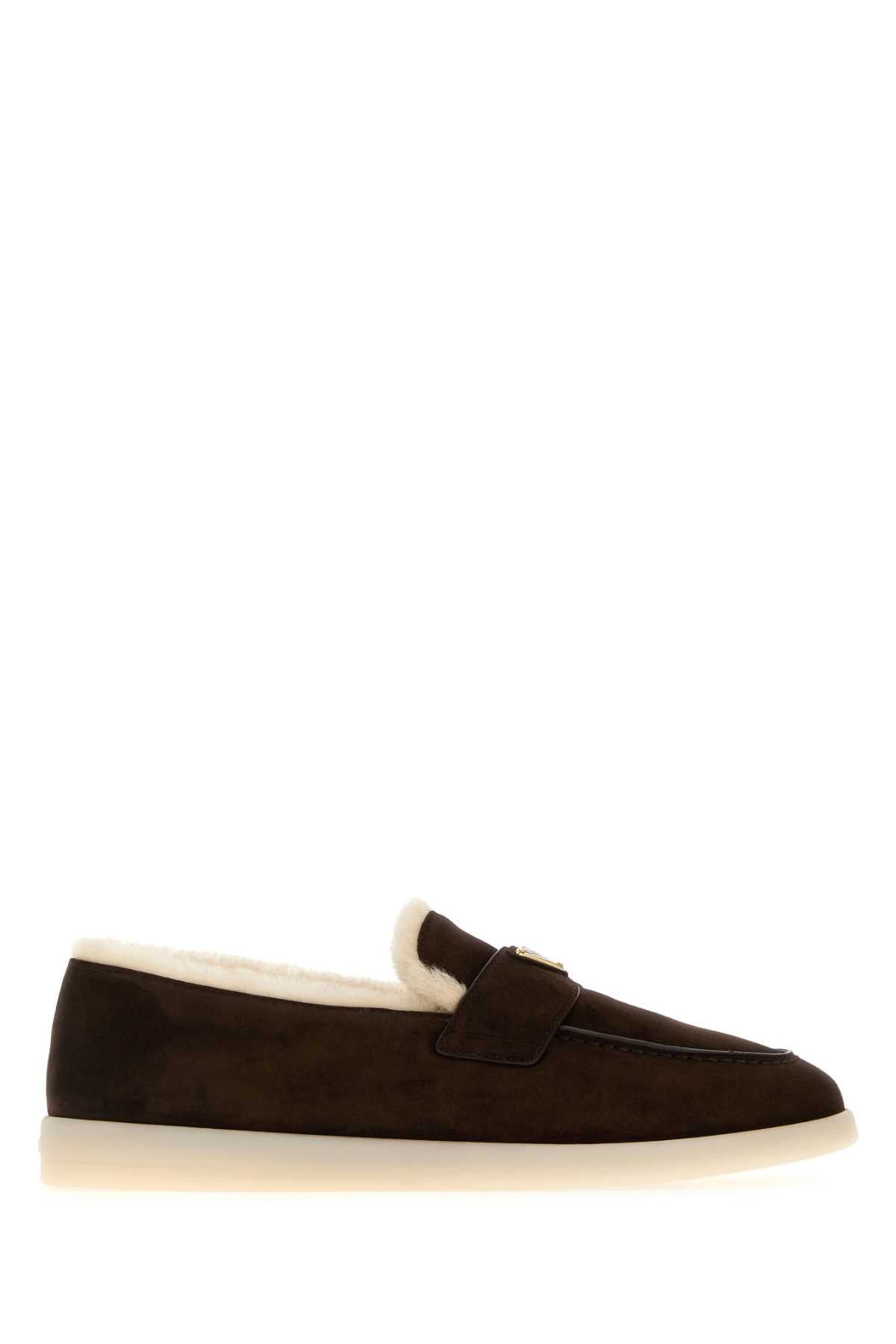 Prada Brown Suede Loafers Size US 11 / EU 44 - 1 Thumbnail