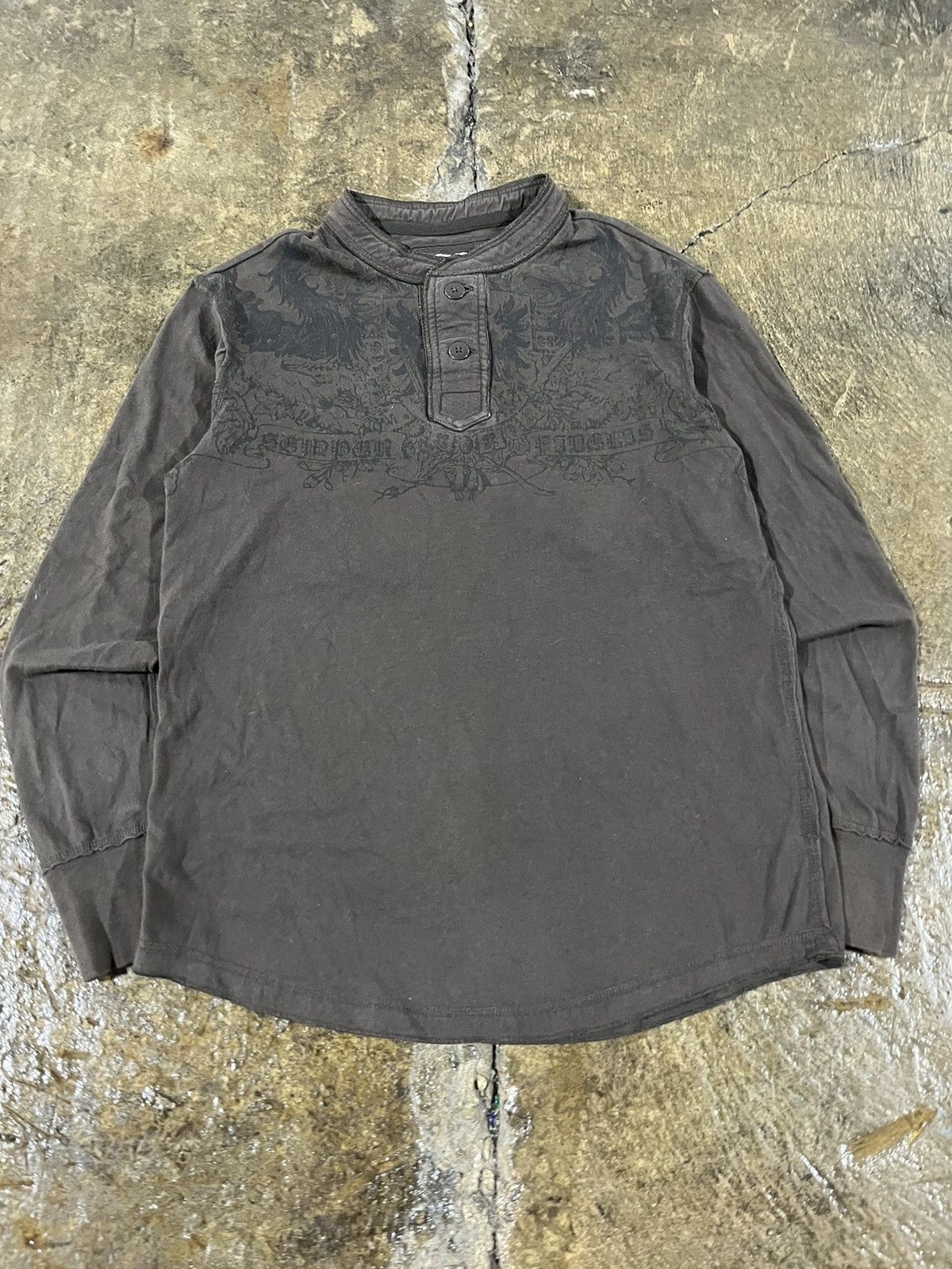 Affliction × Tapout × Vintage Crazy Y2K Affliction Style Grunge Skull Skater Longsleeve Size US S / EU 44-46 / 1 - 3 Thumbnail