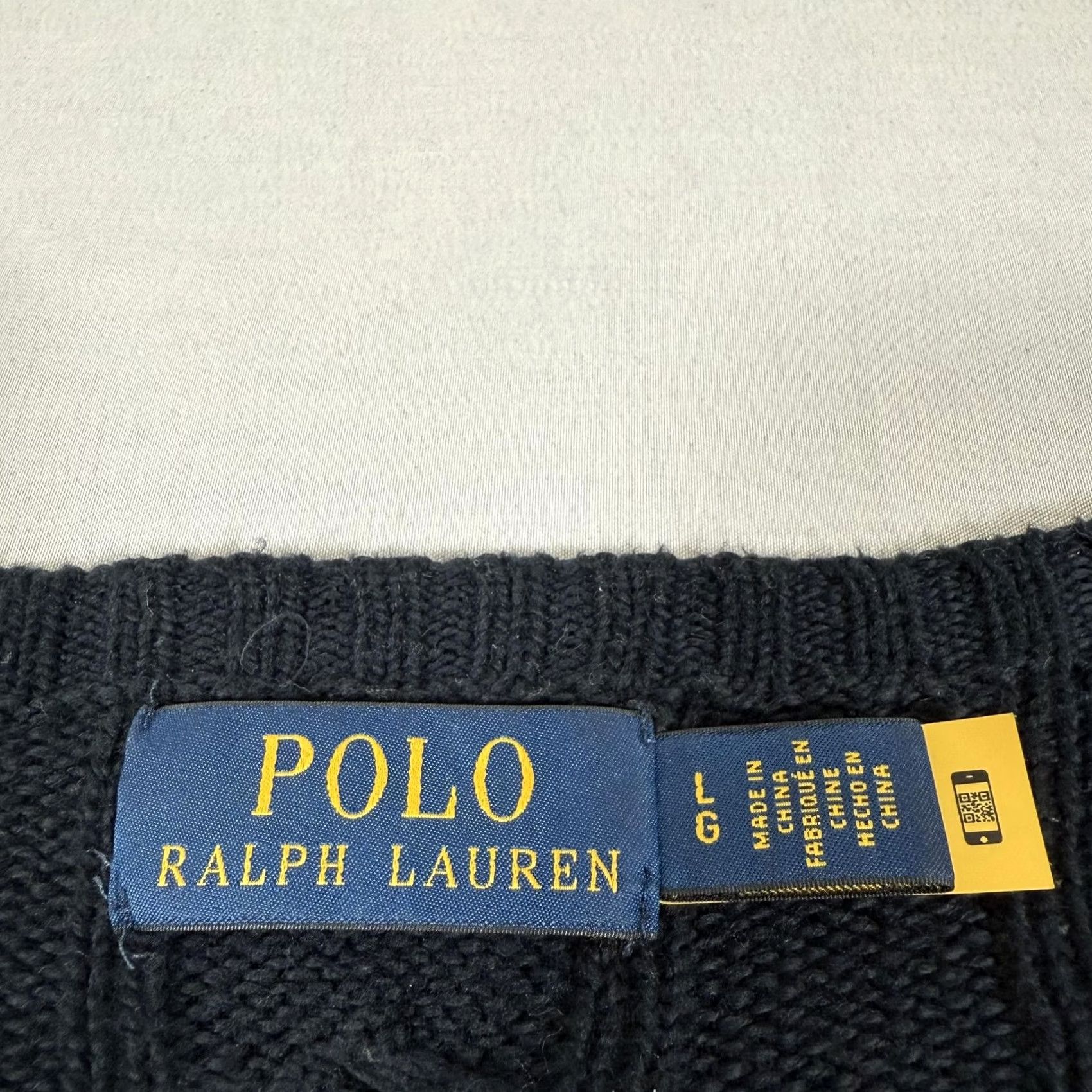 Polo Ralph Lauren Polo Ralph Lauren Sweater Mens L Blue Cable Knit Crew Neck Pullover Cotton Knit Size US L / EU 52-54 / 3 - 7 Thumbnail