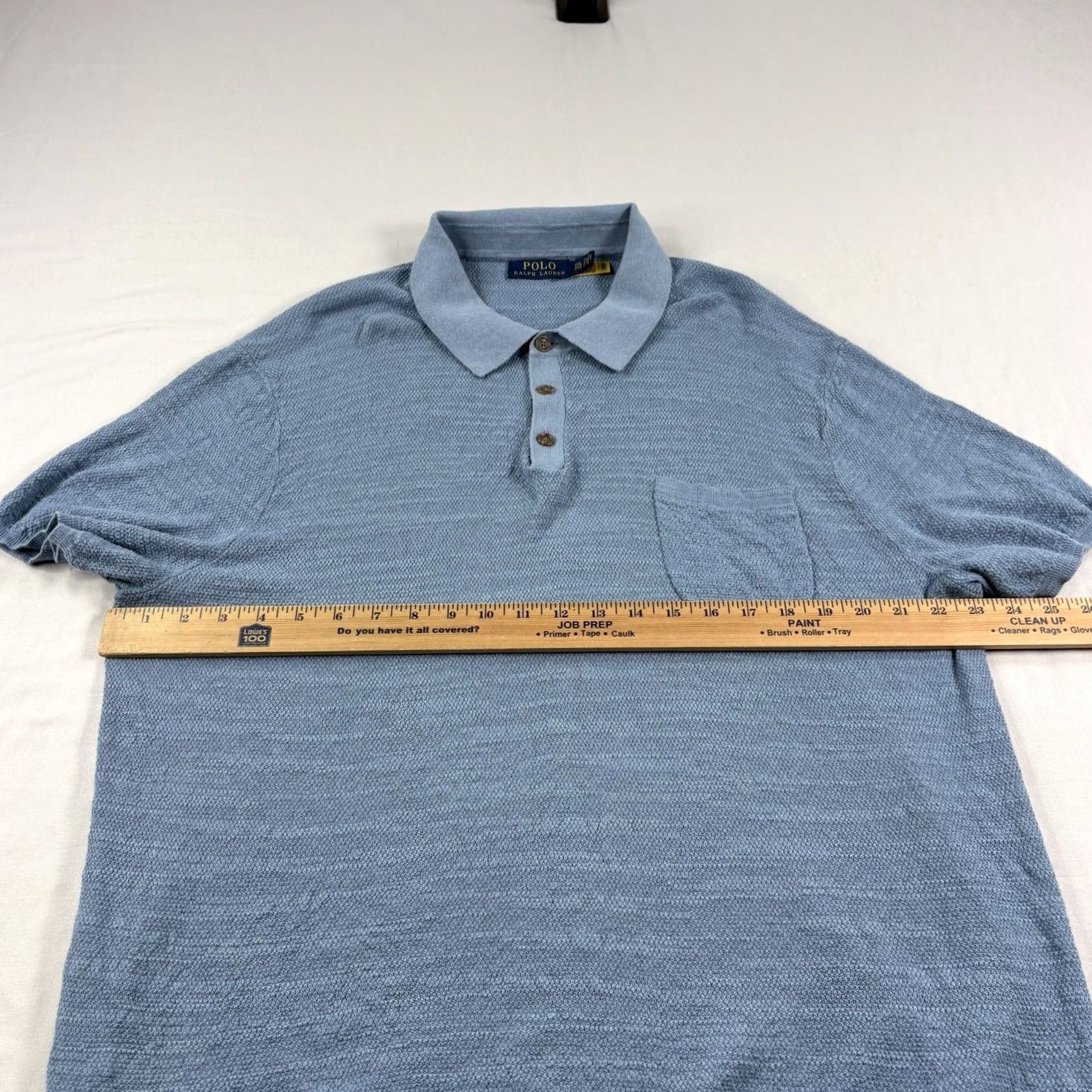Polo Ralph Lauren Polo Ralph Lauren Sweater Men’s 2XL Blue Linen Cotton Blend Polo Collar Stretch Short Sleeve Pullover Size US XXL / EU 58 / 5 - 6 Thumbnail
