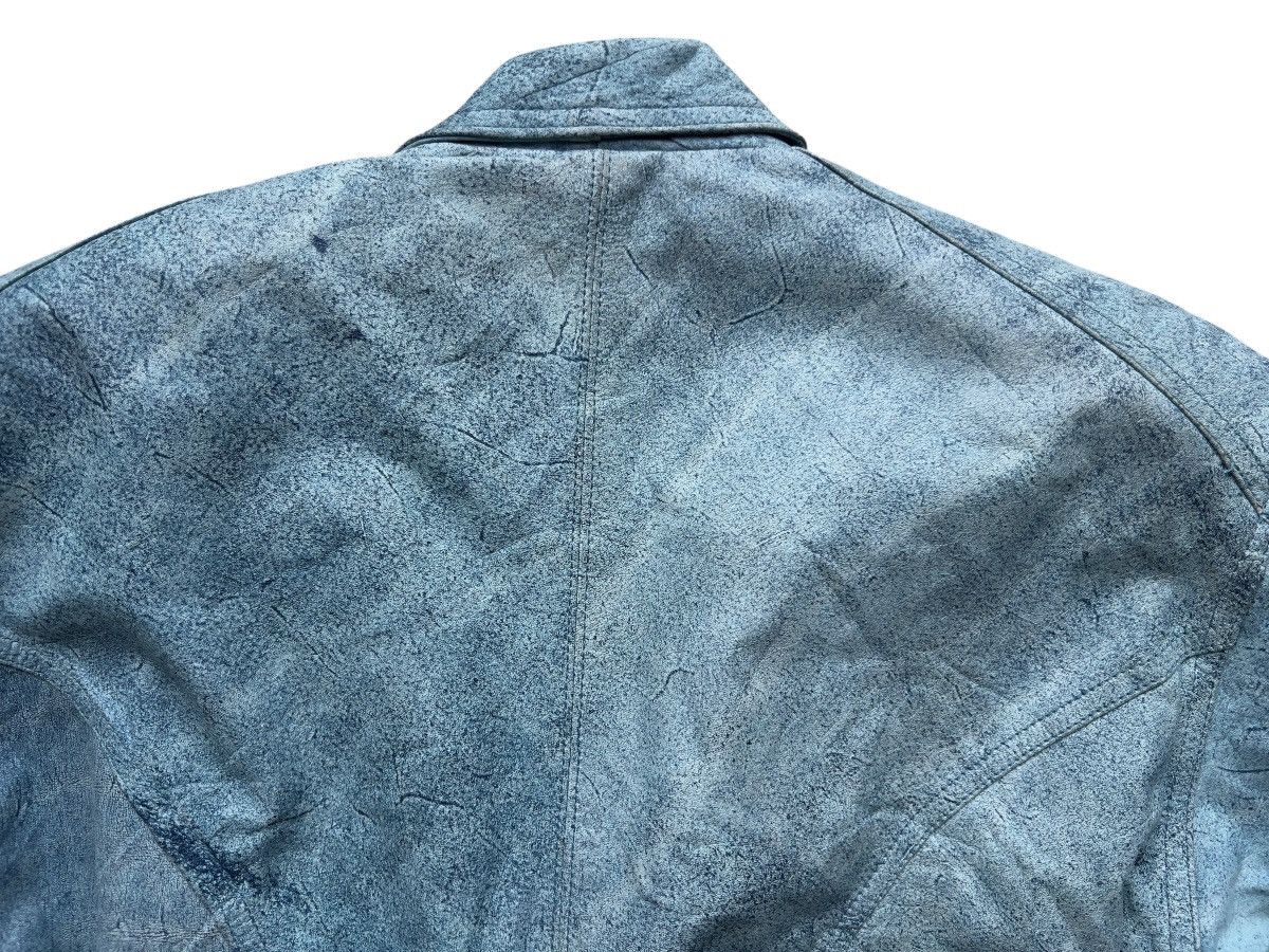 Japanese Brand Moda Italiana Blue Racing Leather Jacket Size S / US 4 / IT 40 - 5 Thumbnail