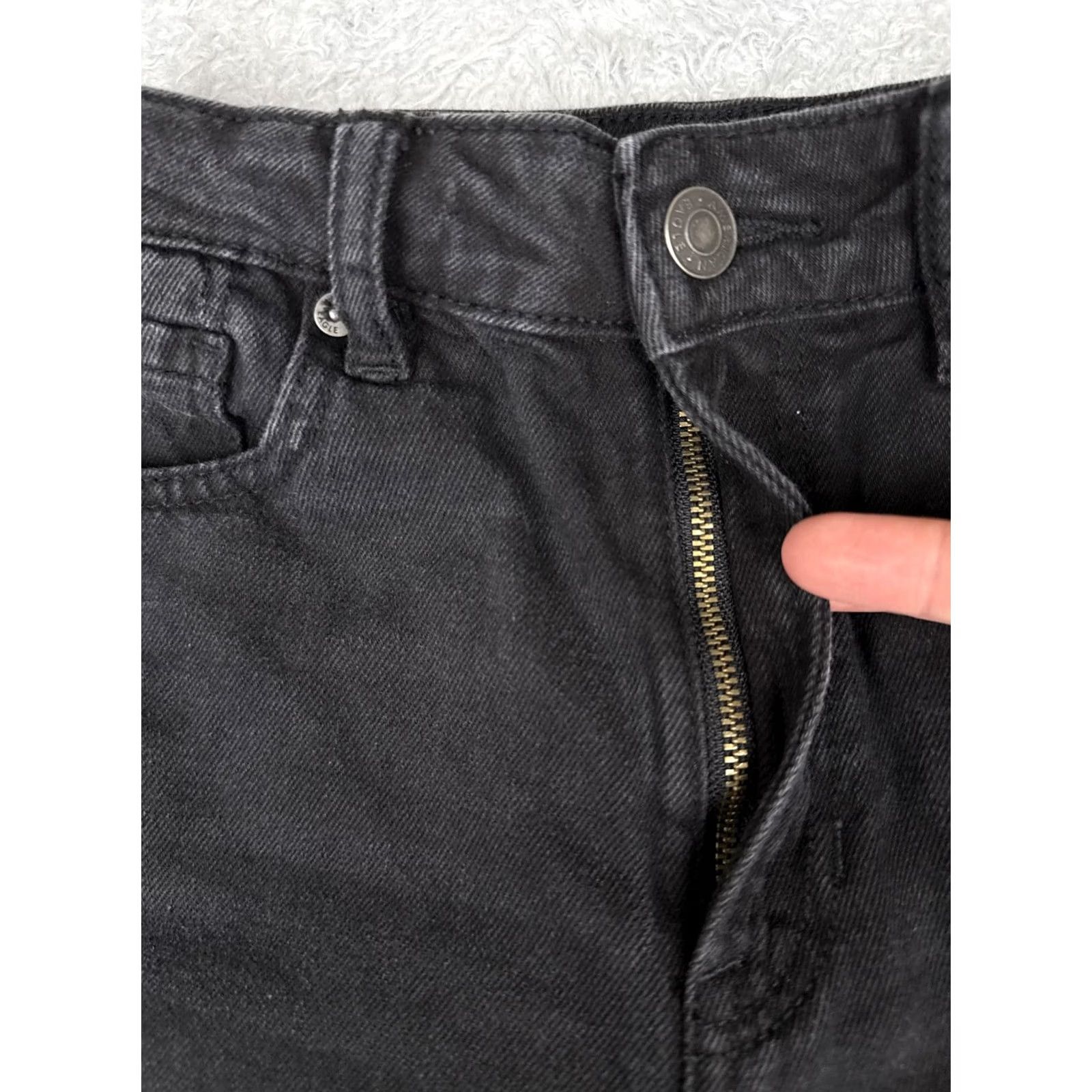 American Eagle Outfitters VINTAGE American Eagle Jeans Women 0 S Black Charcoal High Rise Distressed Denim 24x25 Size 25" / US 0 / IT 36 - 5 Thumbnail