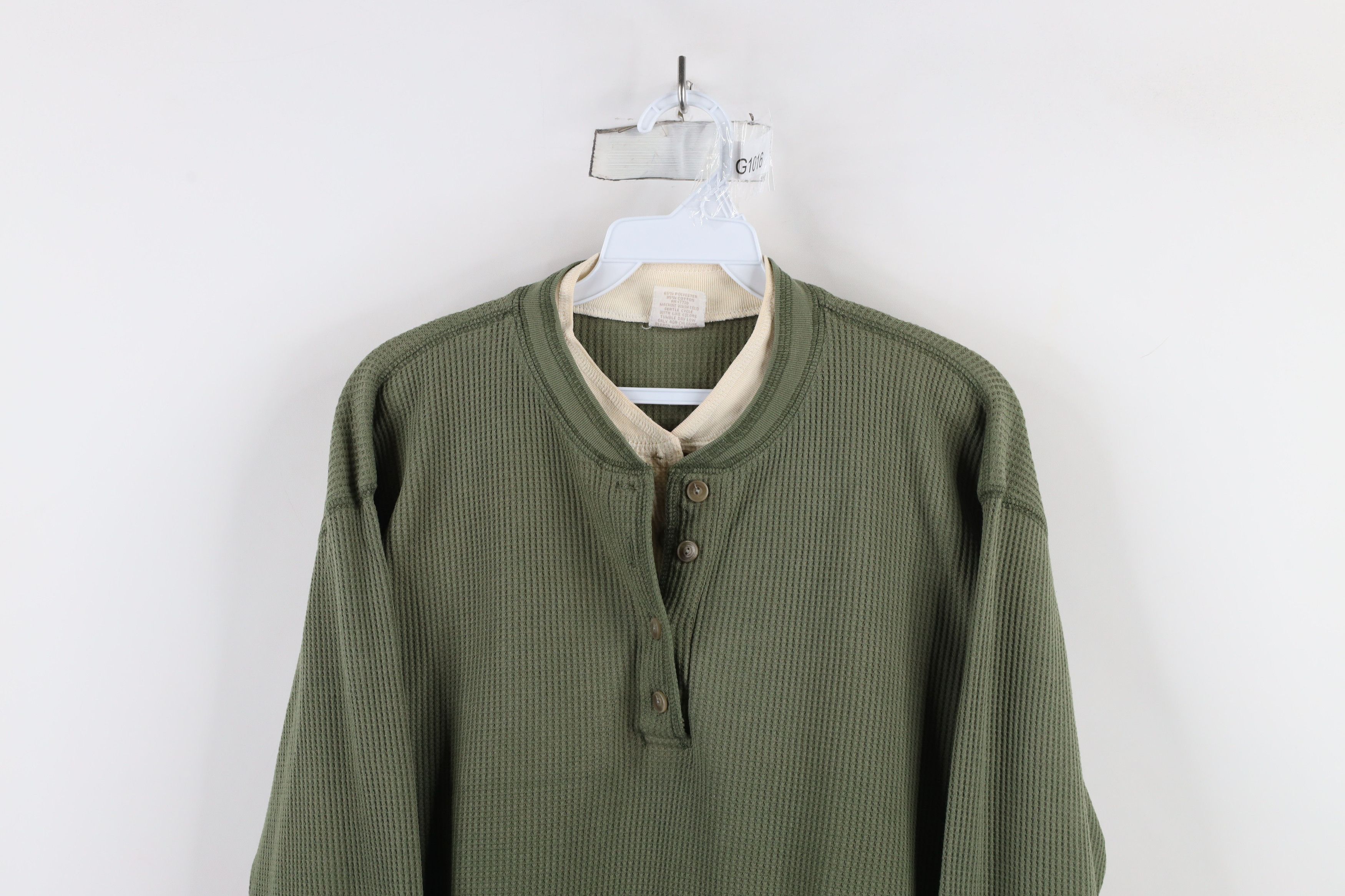 Vintage Vintage 90s Streetwear Layered Thermal Waffle Knit T-Shirt Size M / US 6-8 / IT 42-44 - 2 Thumbnail