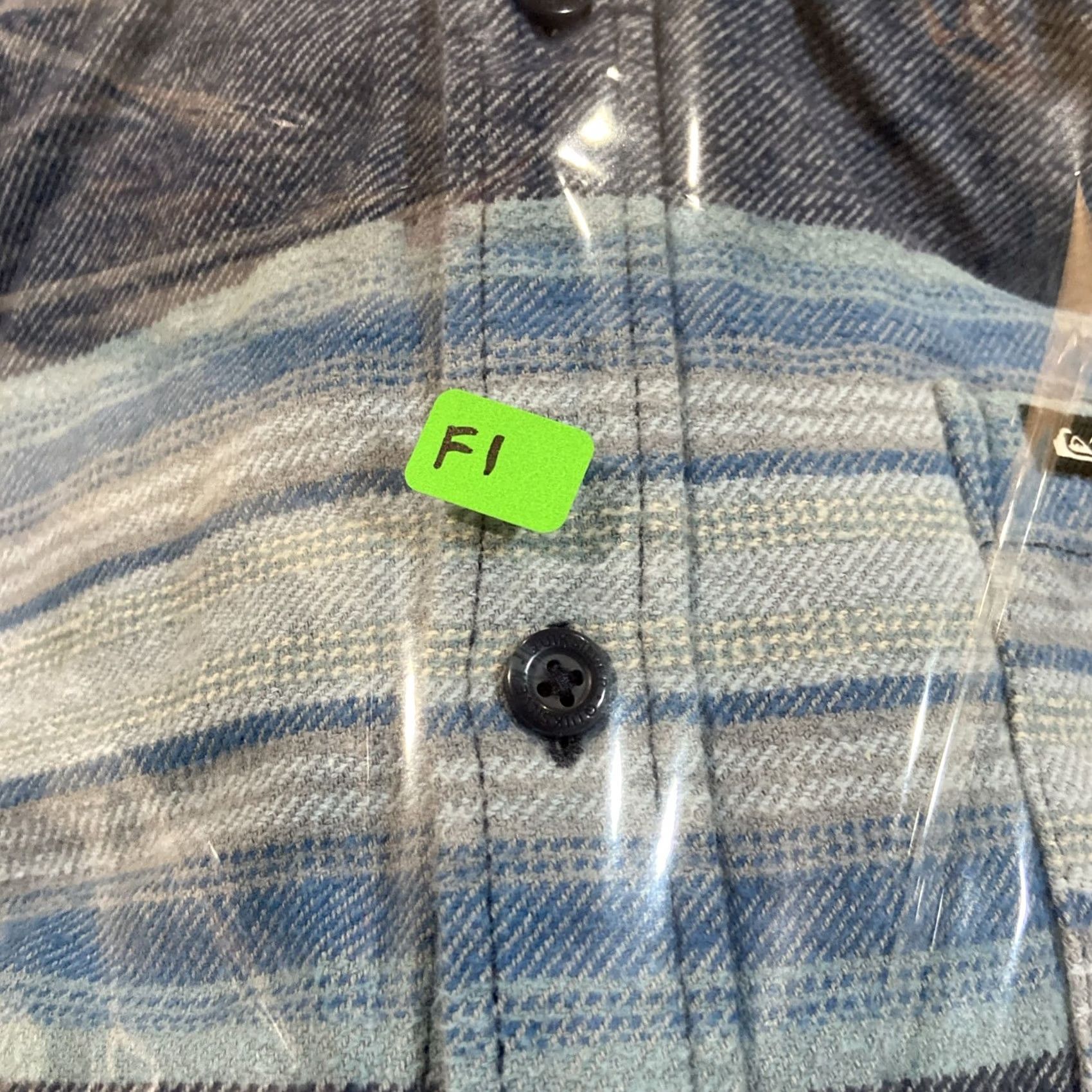 Quiksilver Quiksilver Shirt Men's Button-Up Long Sleeve Plaid Blue Cotton Regular L Size US L / EU 52-54 / 3 - 7 Thumbnail