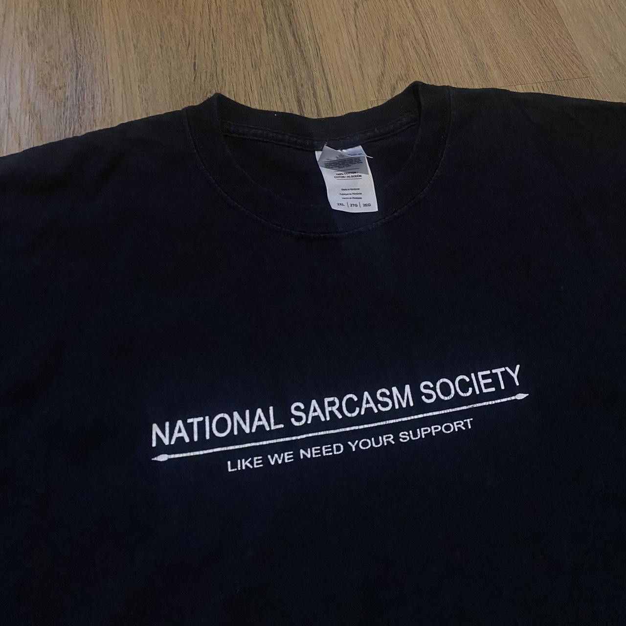 Gildan Black vintage National Sarcasm Society cotton t-shirt Size US XXL / EU 58 / 5 - 1 Thumbnail